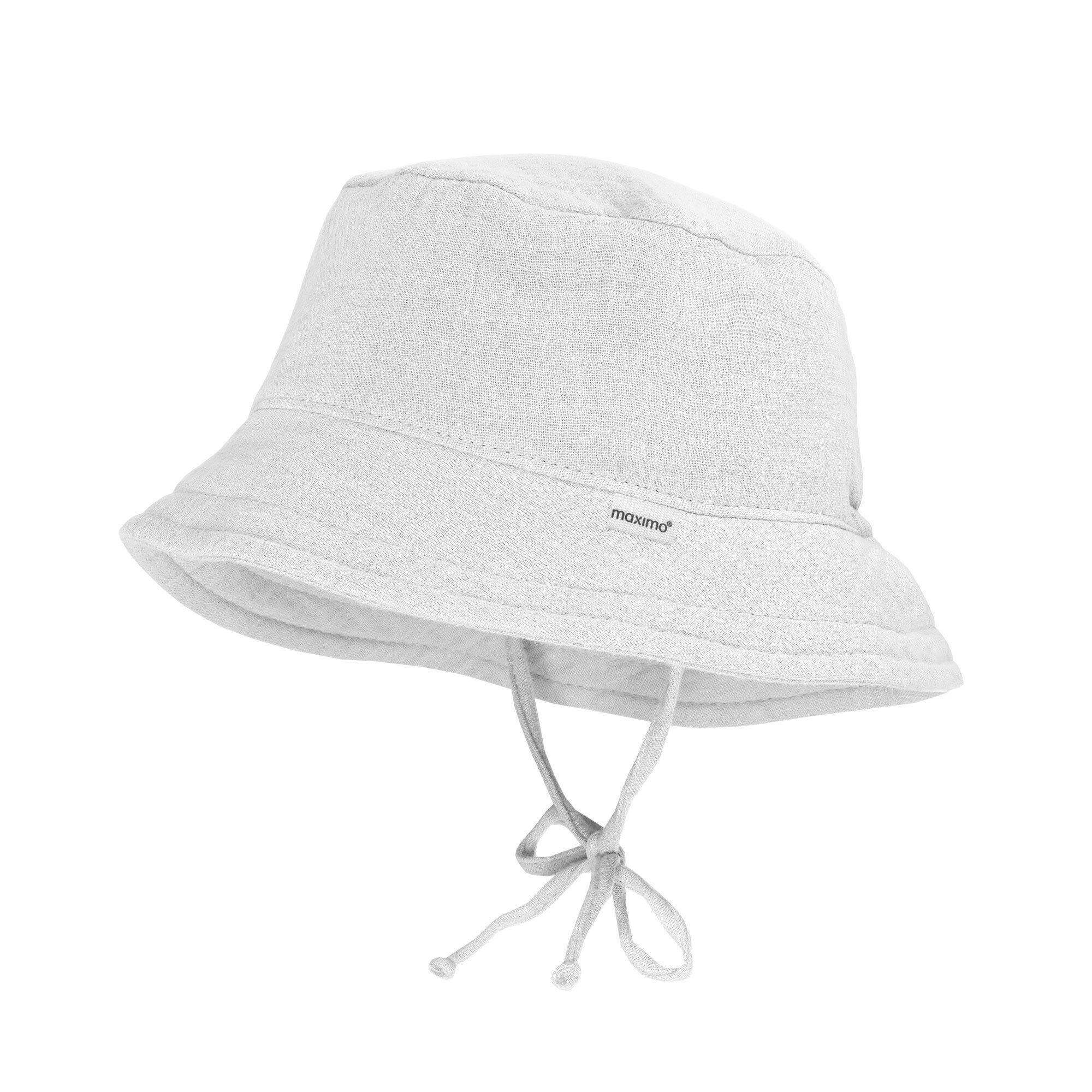 MAXIMO Fischerhut GOTS BABY-Hütchen, Bindeband Musselinstoff, Futter (1-St) Musselin
