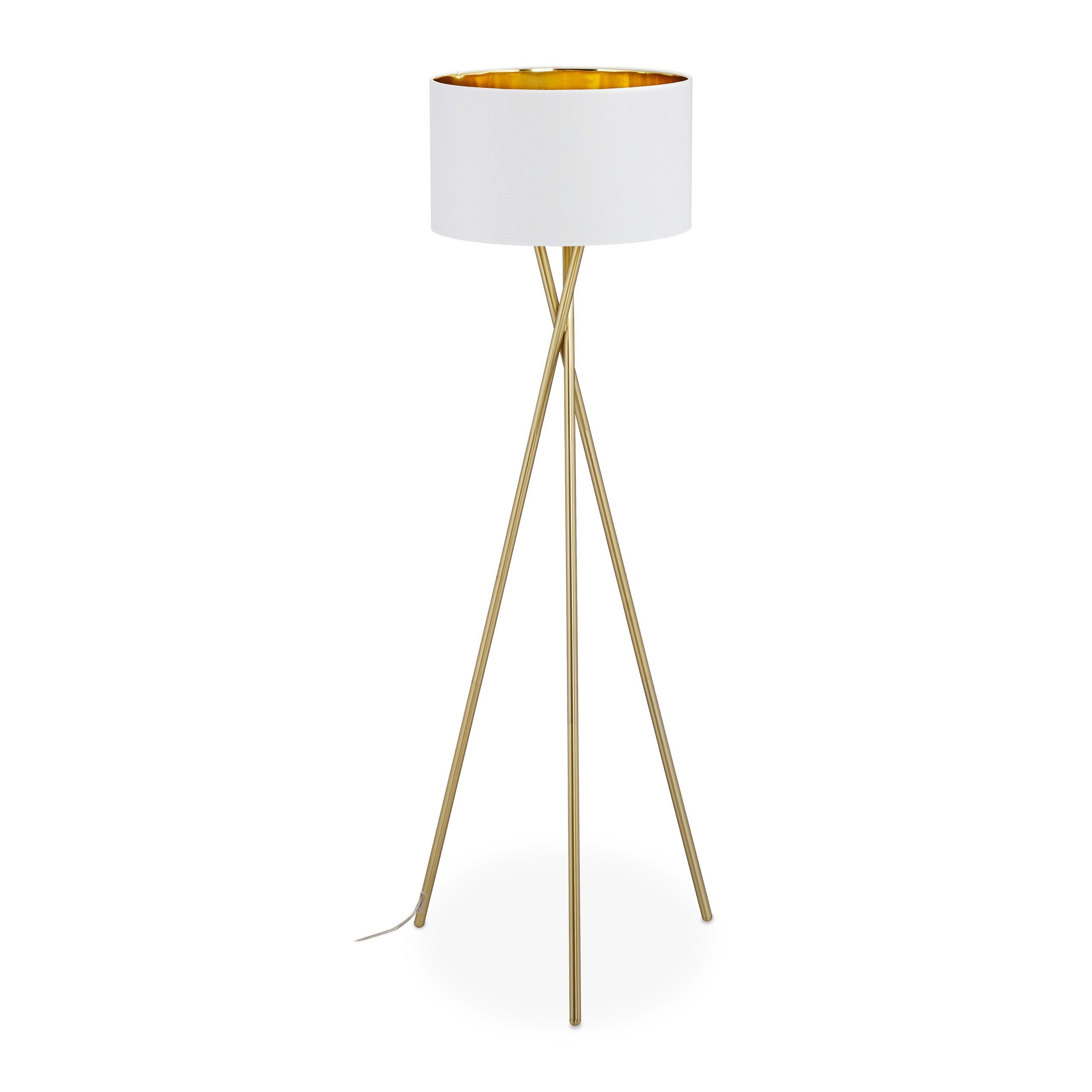 relaxdays Stehlampe »Dreibein Stehlampe in Weiß & Gold« online kaufen | OTTO