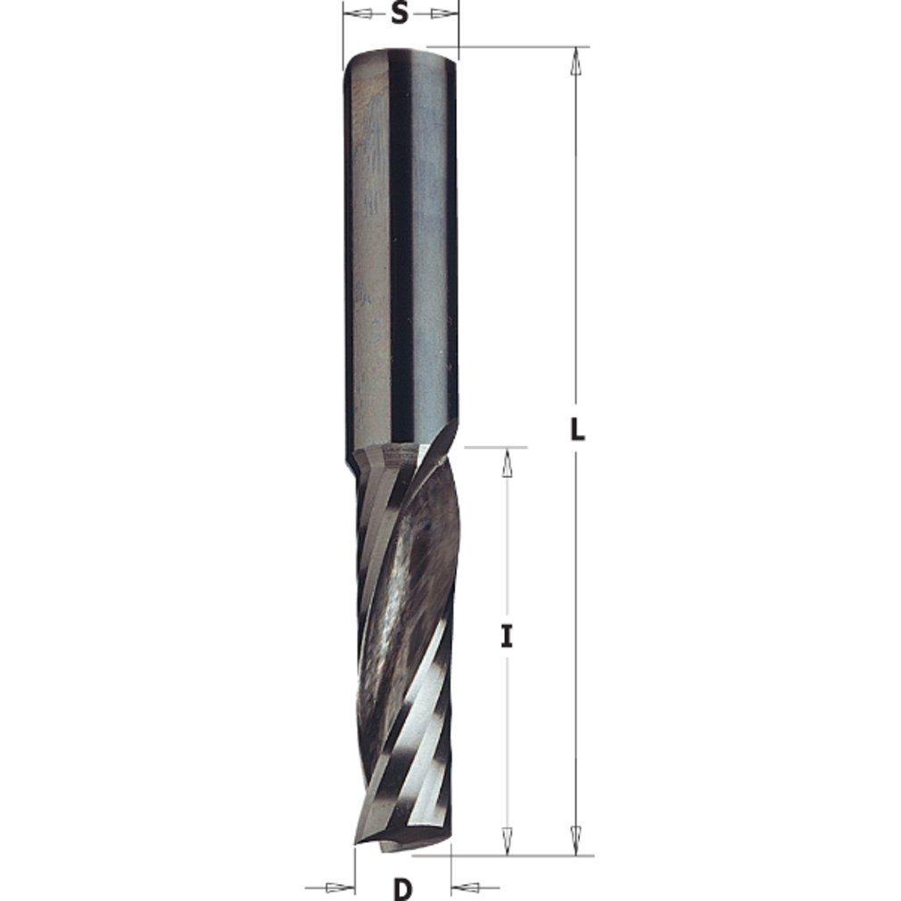 Cut360 Schaftfräser Vollhartmetall Fräser 12x40x80mm mit einer negativ spiralgenuteten Schneiden Z1 Rechtslauf | Oberfräsen
