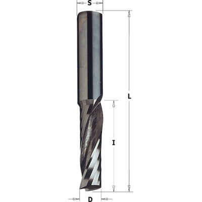 Cut360 Schaftfräser Vollhartmetall Fräser 12x40x80mm mit einer negativ spiralgenuteten Schneiden Z1 Rechtslauf