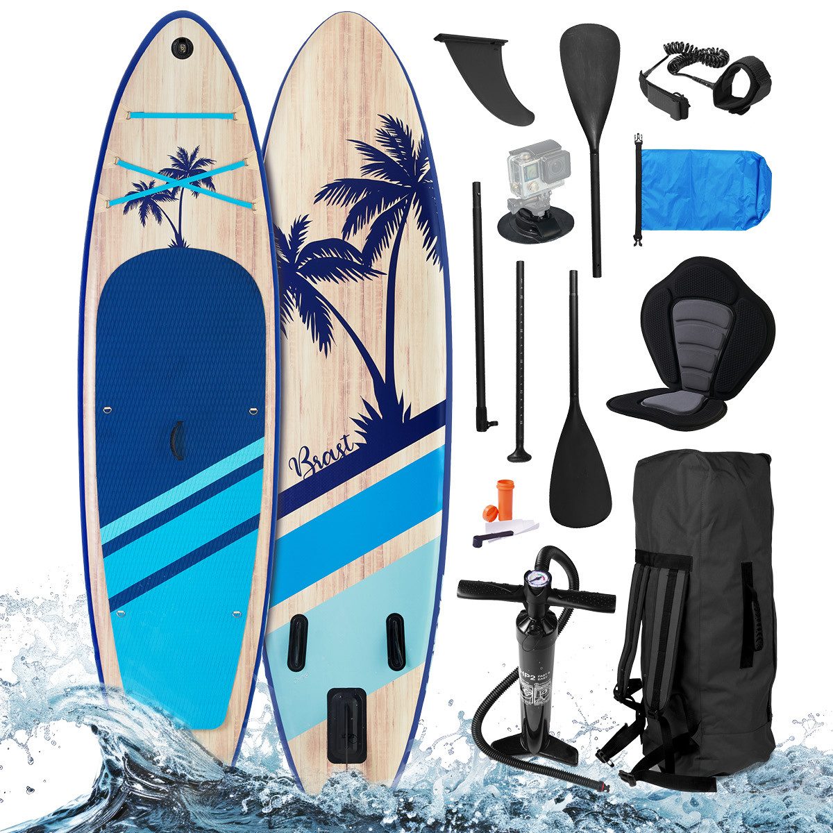 SUP-Board Tropic Aufblasbares Stand up Paddle Set - 320x81x15cm