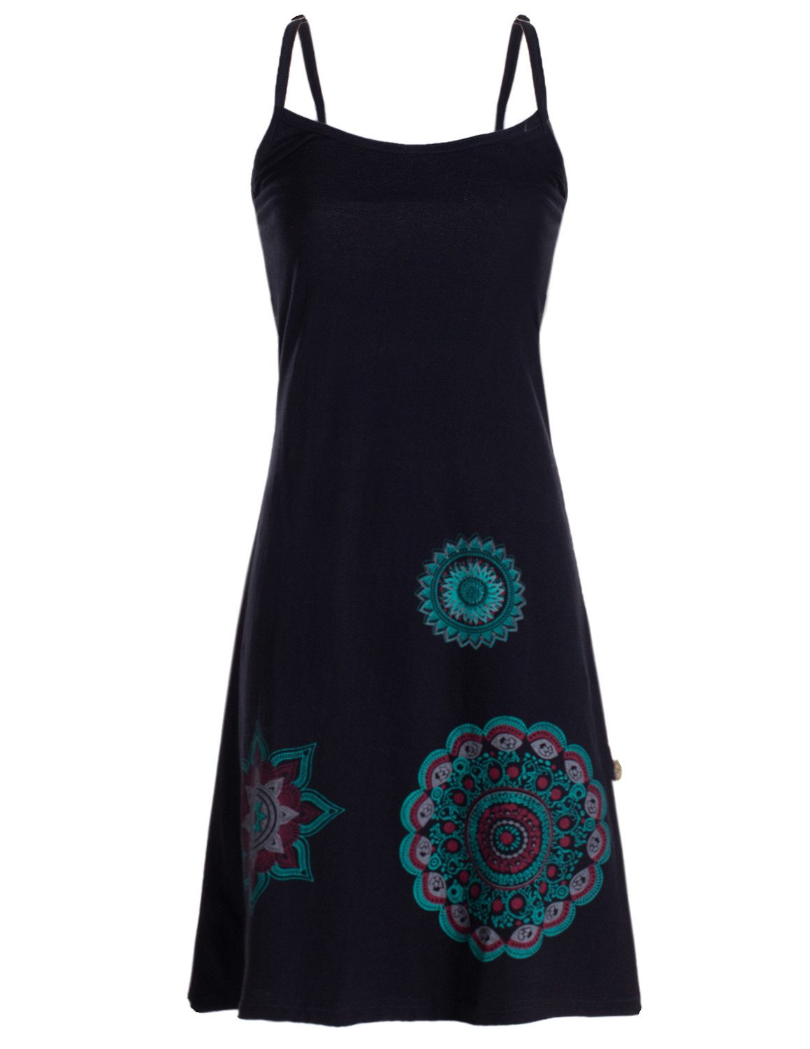 Vishes Sommerkleid Damen Sommer-Kleider Mini-Kleid Jersey-Kleid Spagettiträger-Kleid Goa, Hippie, Retro Style