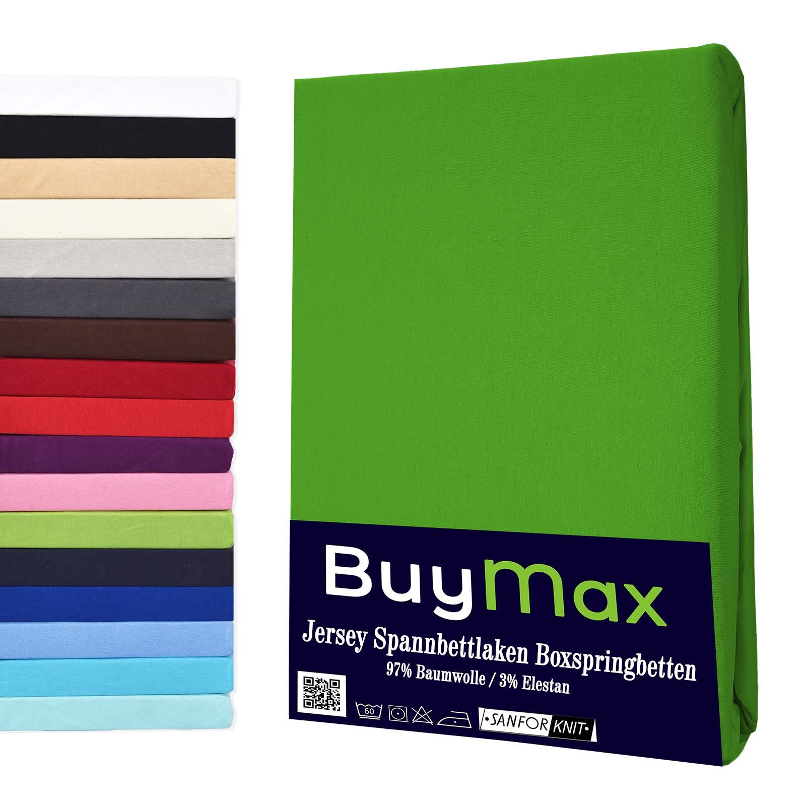 Buymax Spannbettlaken Wasserbett Spannbettlaken für Boxspringbetten Matratzen bis 35 cm Höhe, Jersey, Gummizug: Rundumgummi, (1 Stück), Spannbetttuch 97% Baumwolle, 3% Elasthan, atmungsaktiv, 40 cm Steghöhe