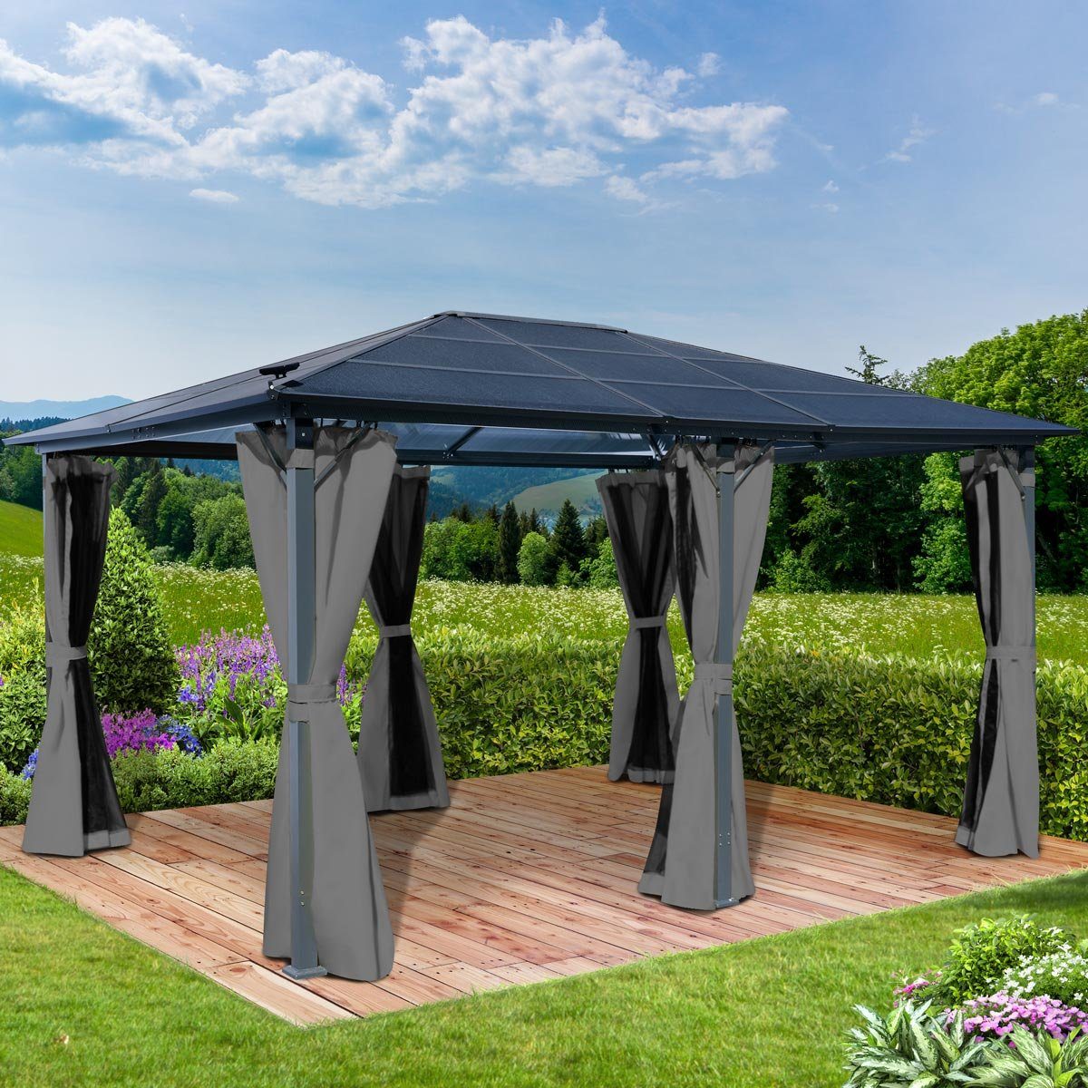 BRAST Pavillon Premium Aluminium Größen 3x4m 3,6x4,8m