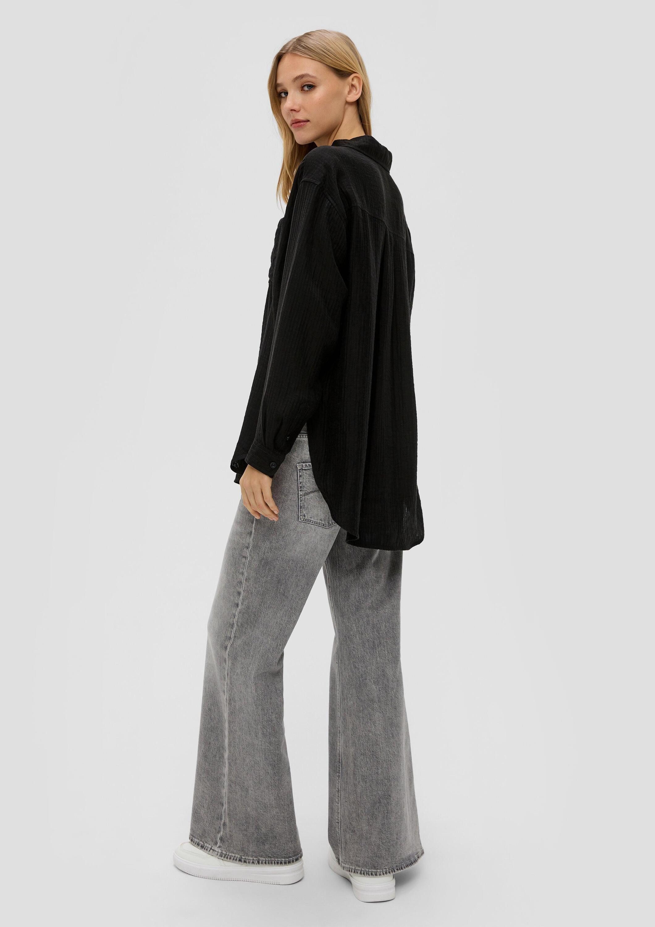 QS Langarmbluse Bluse Hemd im Oversized-Look