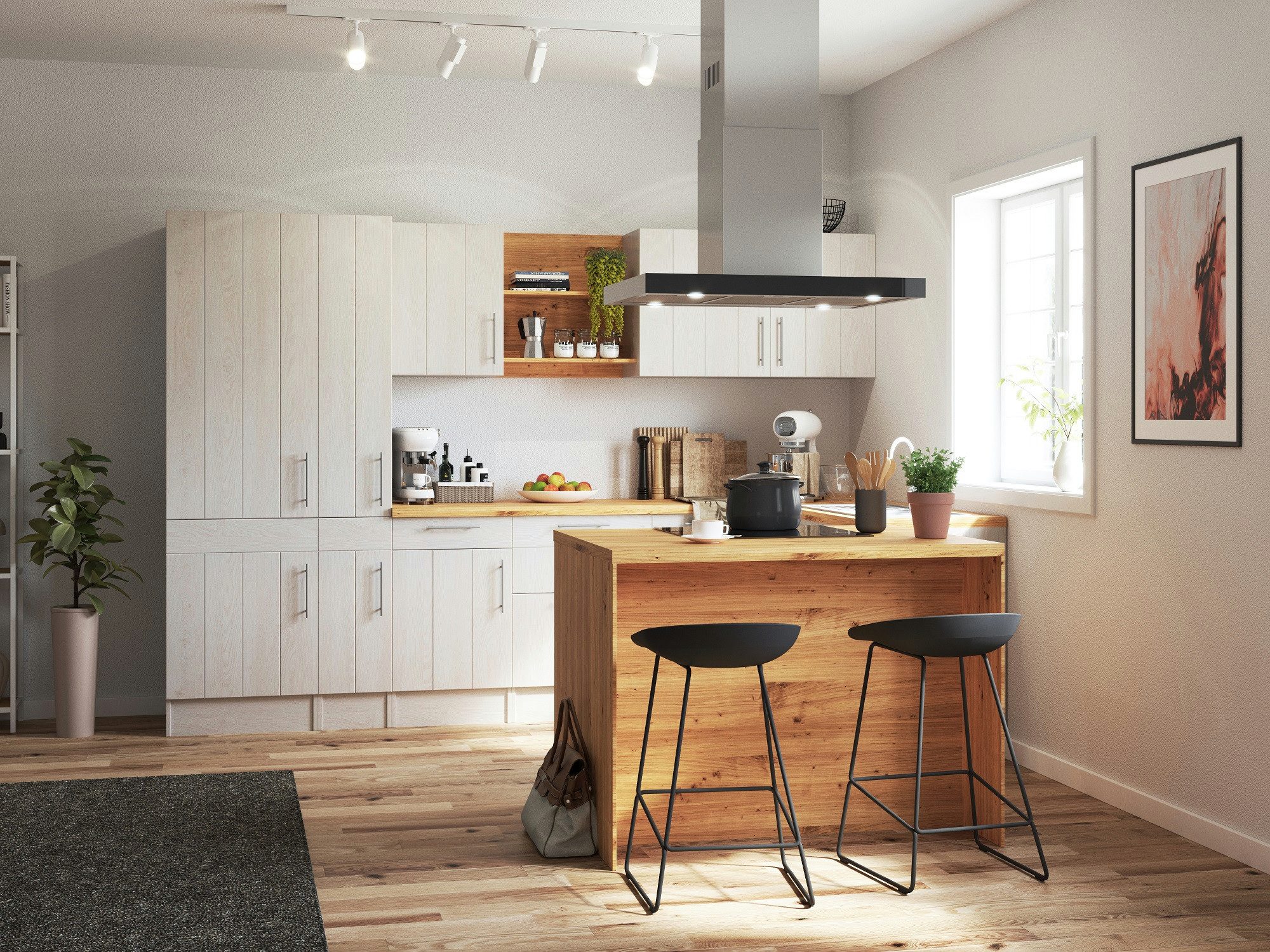 RESPEKTA Küchenzeile Anton, Breite 310 cm, 91 cm Arbeitshöhe, in exklusiver Konfiguration für OTTO