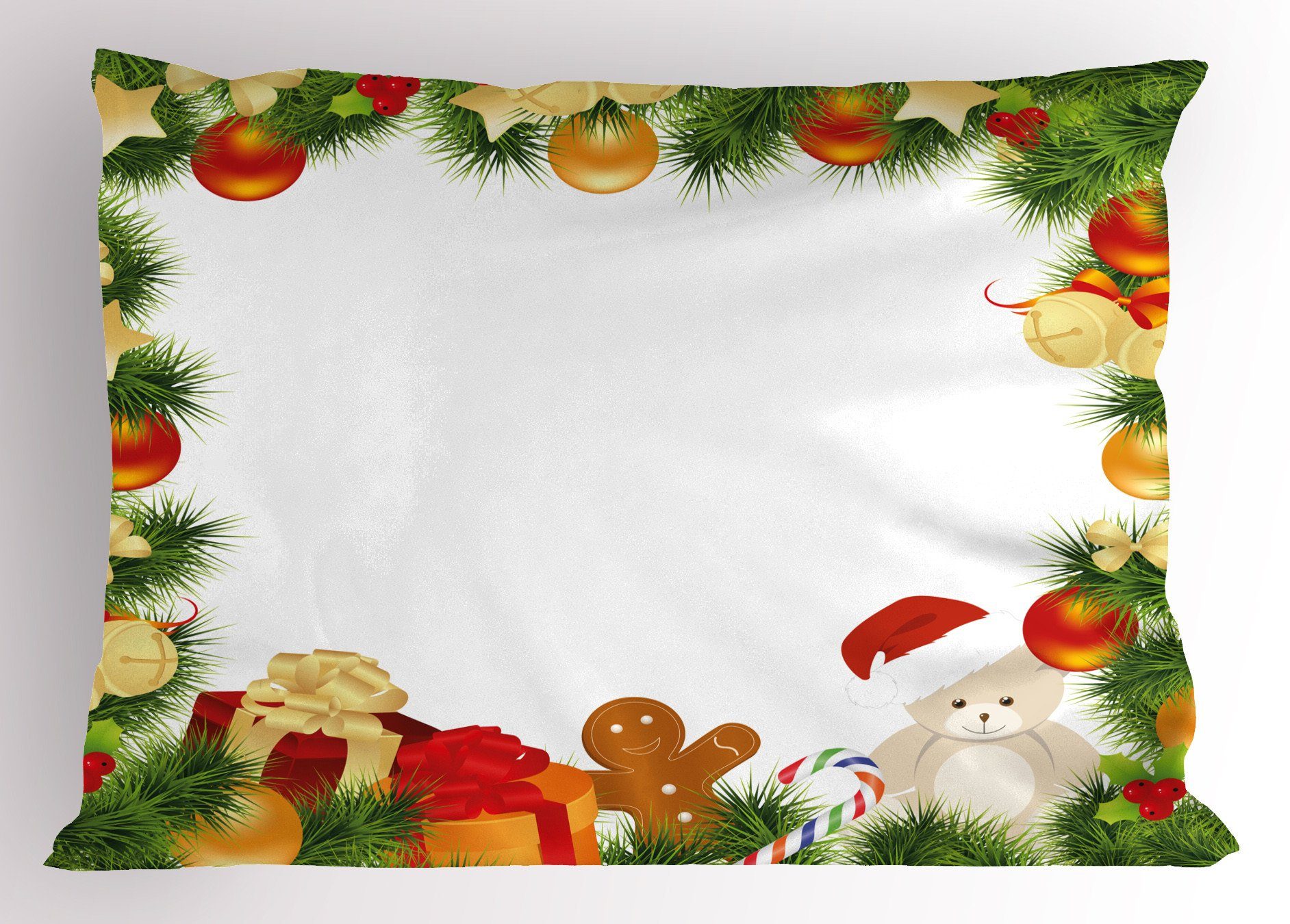 Kissenbezüge (1 Weihnachten Kissenbezug, Dekorativer Abakuhaus Bear Garland Gedruckter Stück), Standard King Tree Size