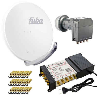 fuba »DAA 850 W Sat Anlage Aluminium Satellitenschüssel Weiß mit PremiumX Multischalter 5/8 Switch und Quattro LNB für 8 Teilnehmer« SAT-Antenne