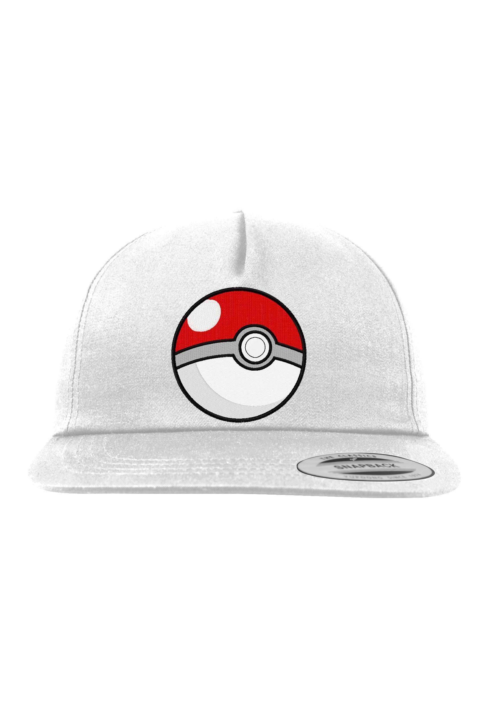 Youth Designz Baseball Cap Poke Ball Unisex Snapback Cap mit modischer Logo Stickerei Weiß