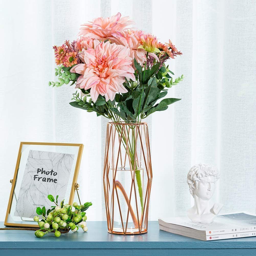 zggzerg Dekovase Dekovase Vase Für Pampasgras, Glas Roségold Vase Hochboden günstig online kaufen