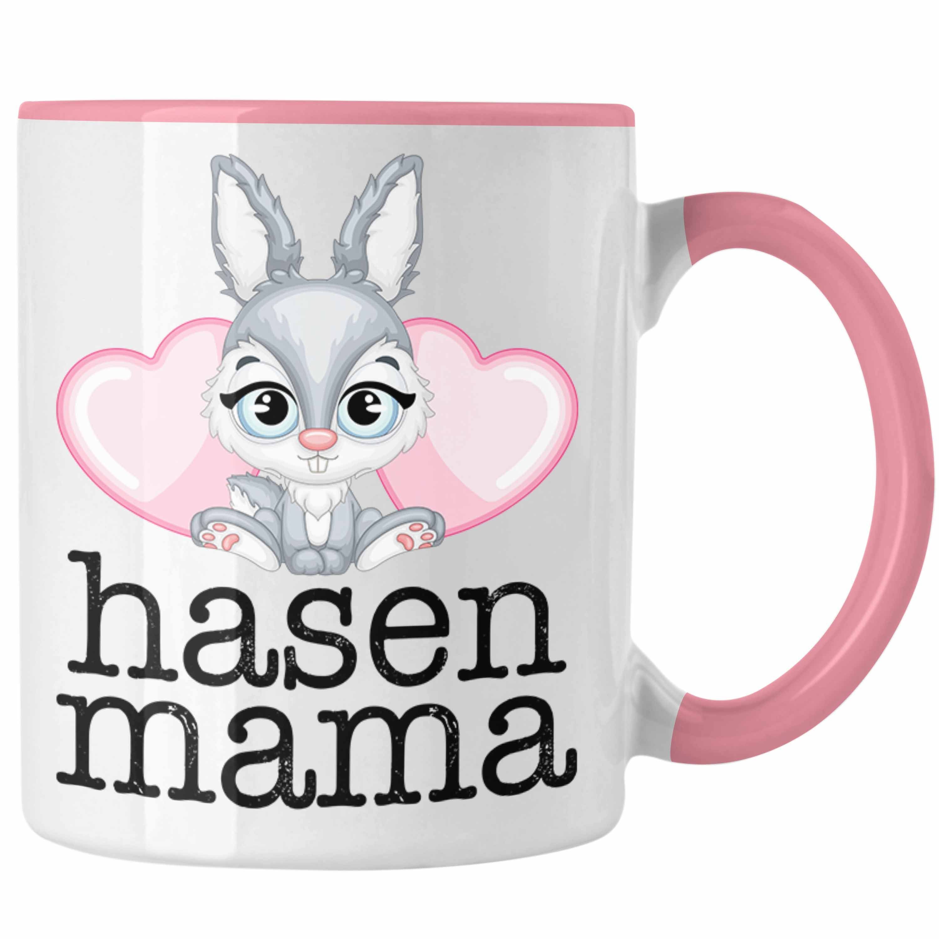 Trendation Tasse Hasen Tasse Geschenk Hasen-Besitzer Kaninchen Kinder Hasen Mama Rosa
