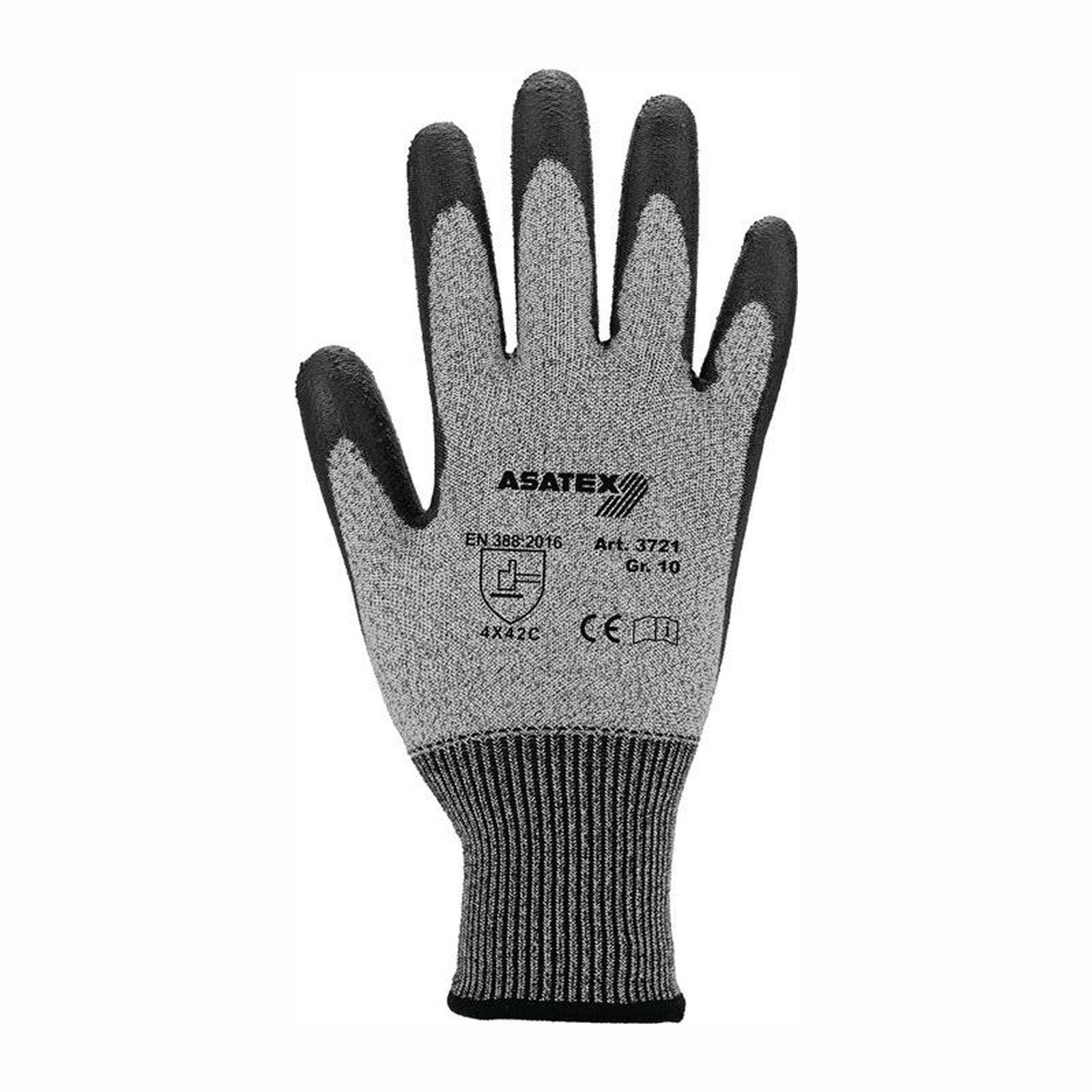 Schnittschutzhandschuhe ASATEX Schnittschutzhandschuhe grau Schnittschutzlevel C Gr. 9 - 3721/