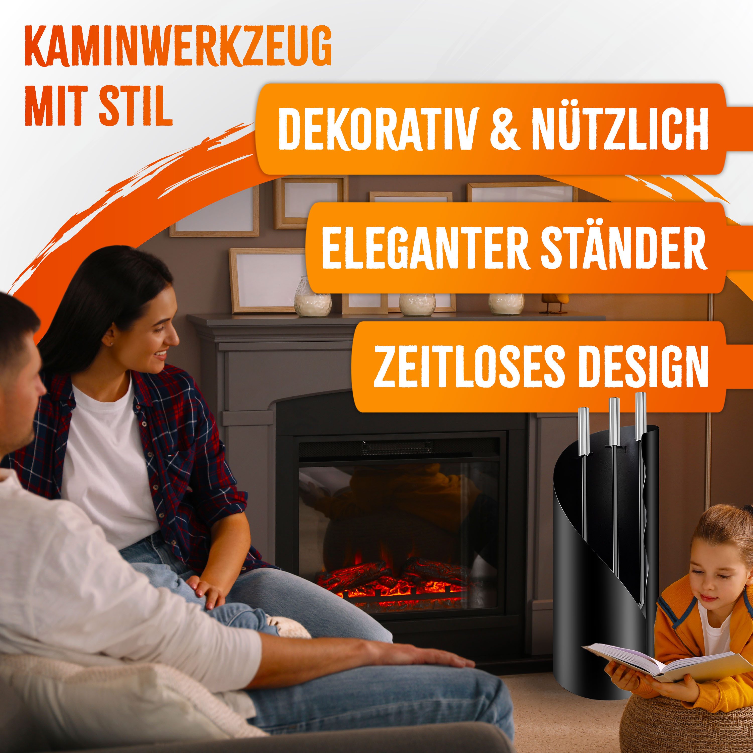KESSER Kaminholzkorb, Kaminbesteck Set 4-teiliges Kaminzubehör Modern Desig günstig online kaufen