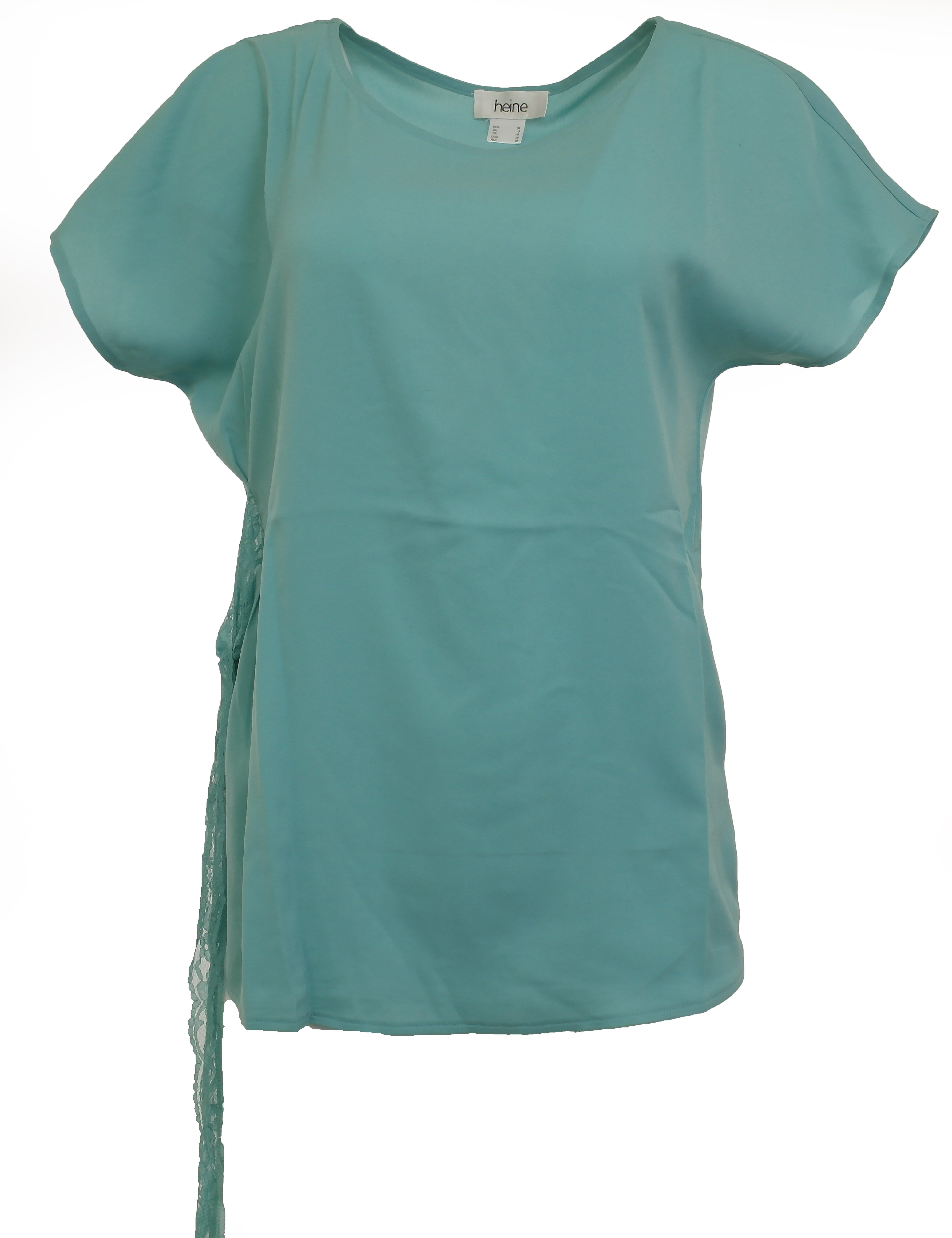 YESET Blusentop Damen Bluse mit Spitze Bindeband Shirt Tunika kurzarm mint 010323