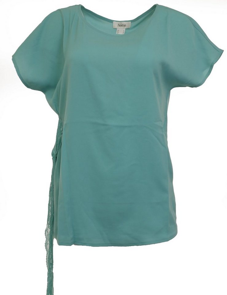 YESET Blusentop Damen Bluse mit Spitze Bindeband Shirt Tunika kurzarm mint  010323