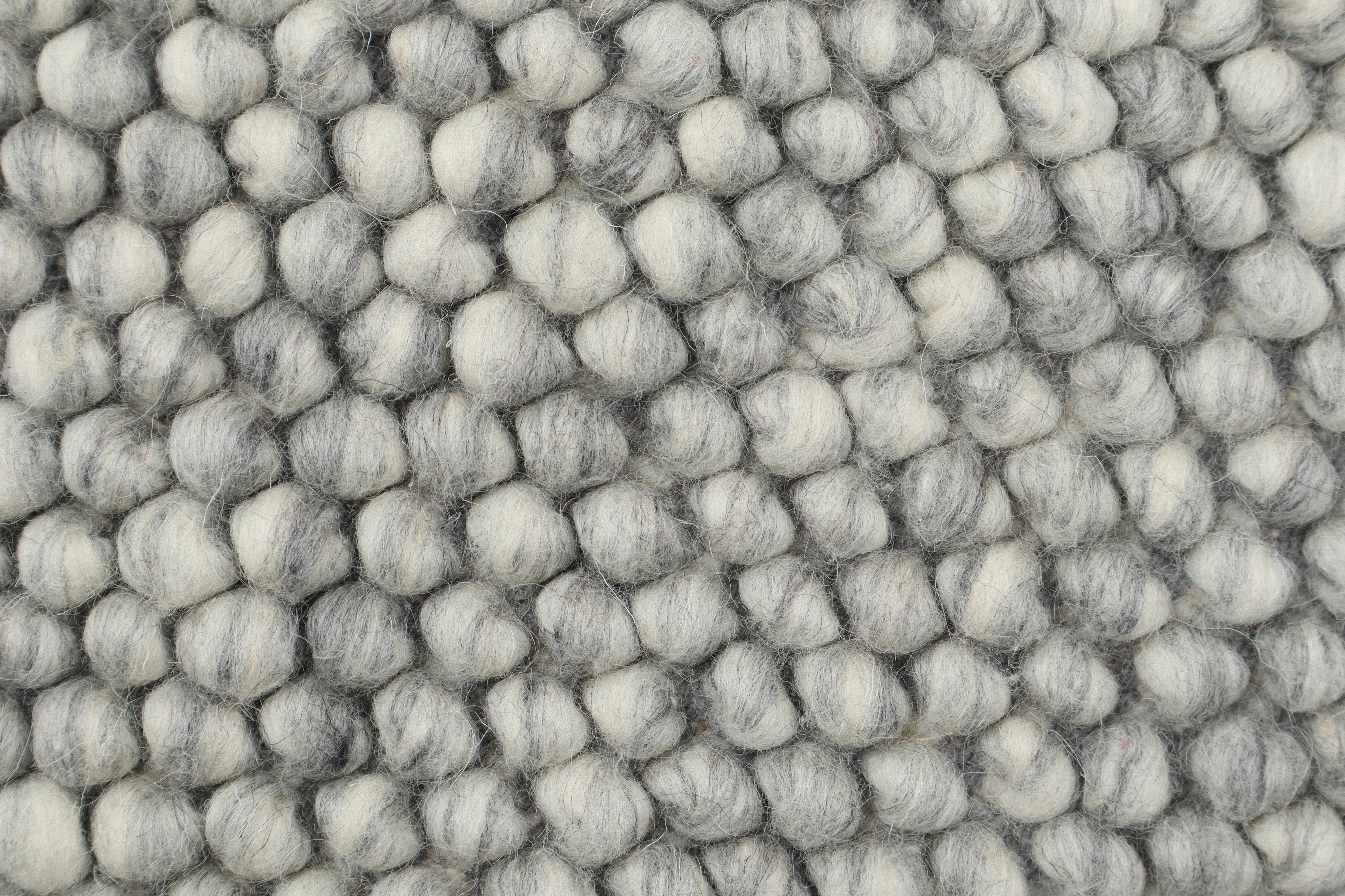 LeGer Home by Lena Gercke Wollteppich Ainhoa, handgewebt, Wolle, rund, Höhe: 12 mm, einfarbig, Wolle, Teppich, Wohnzimmer, Schlafzimmer, Esszimmer