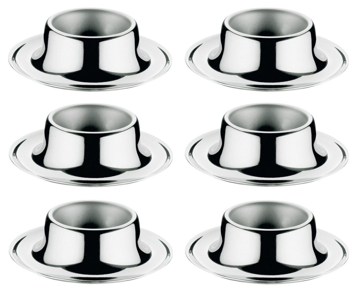 WMF Eierbecher CROMARGAN AKTUELL, Ø 8,5 cm, Poliert, (Set, 6-tlg), Cromargan Edelstahl 18/10, Spülmaschinengeeignet