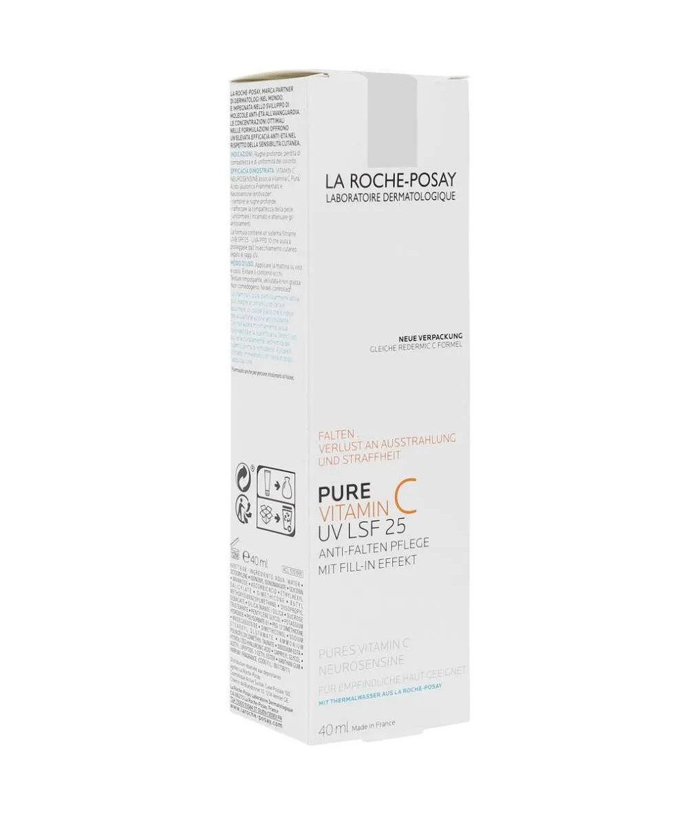 La Roche-Posay Tagescreme La Roche Posay Pure Vitamin C UV LSF25 Anti Aging Gesichtscreme40 ml packung, 1-tlg., Neurosensine®: Mildert Hautreizungen.