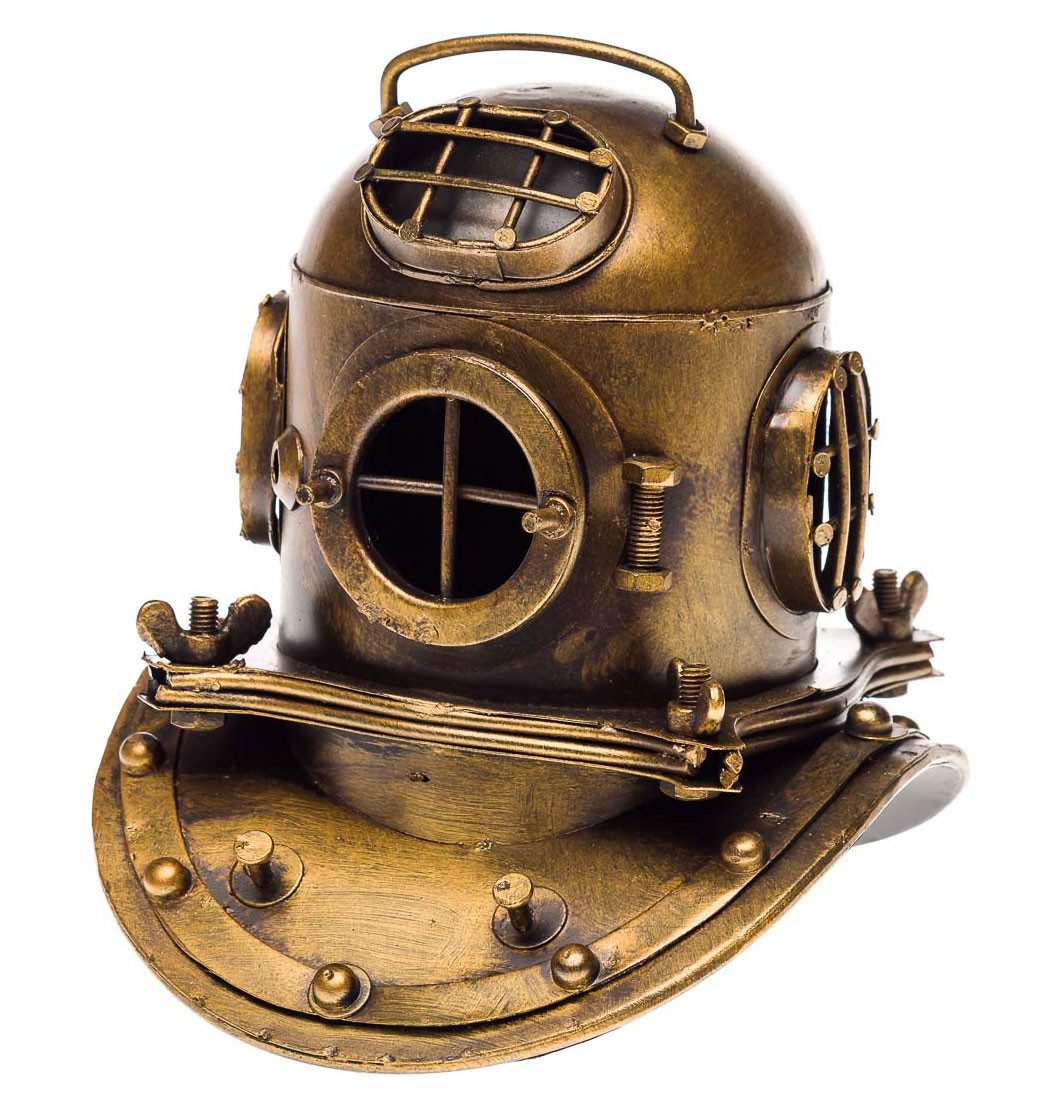 Dekoobjekt Taucherhelm Marine 18cm Tiefsee Taucherglocke Dekoration Helm Antik-St