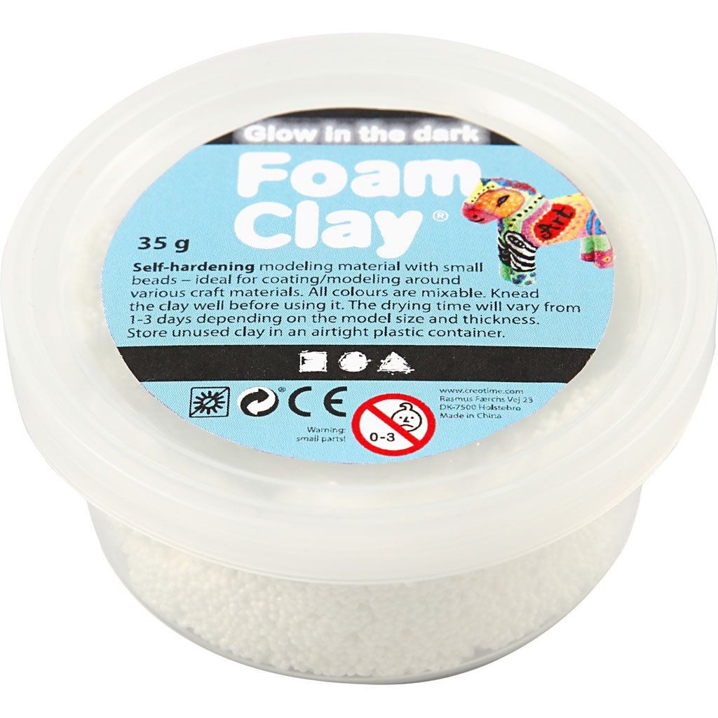 creativ company Knete Foam Clay Modelliermasse, Nachtleuchtend