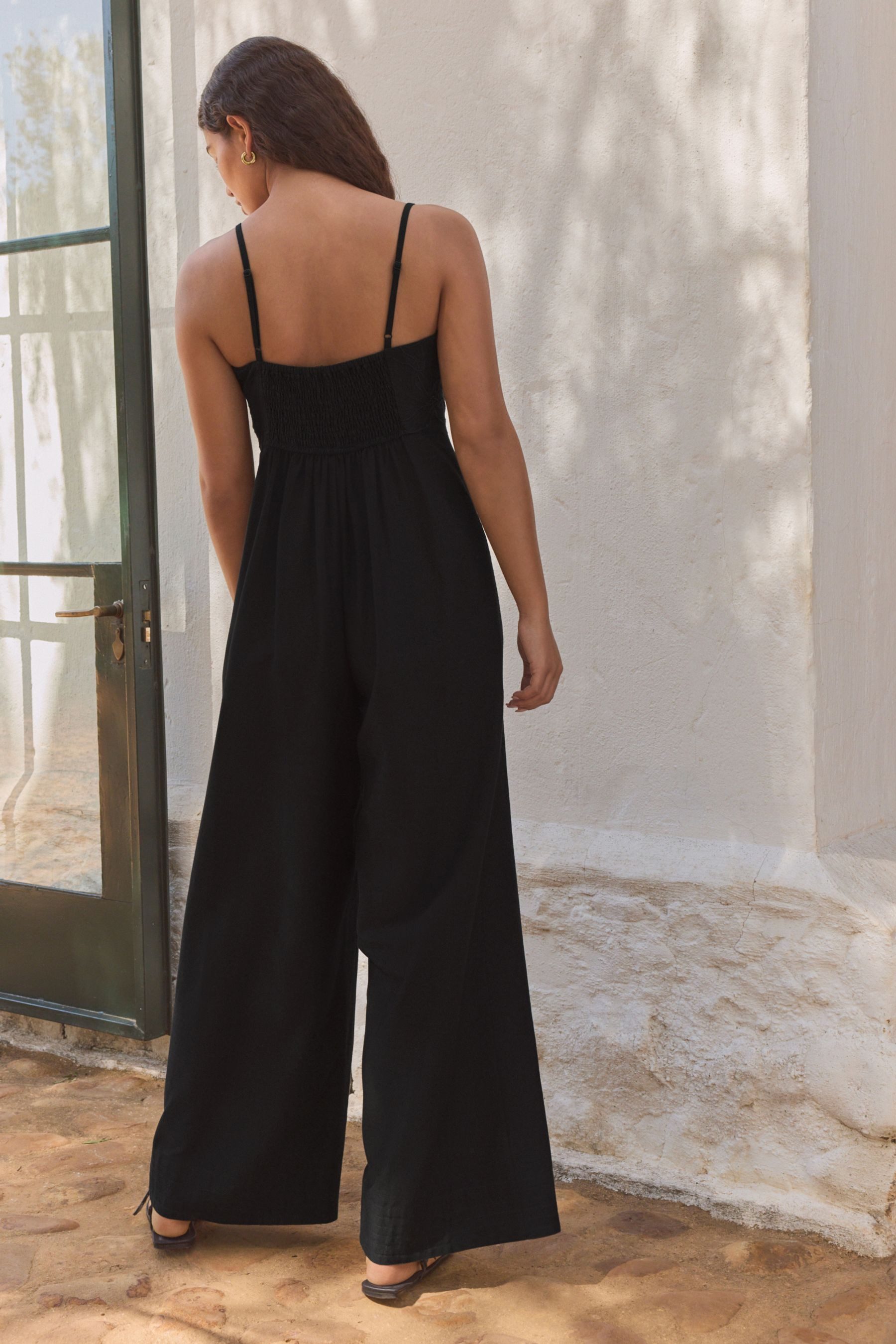 Next Jumpsuit Cornelli Overall mit weitem Bein und Leinen (1-tlg) günstig online kaufen