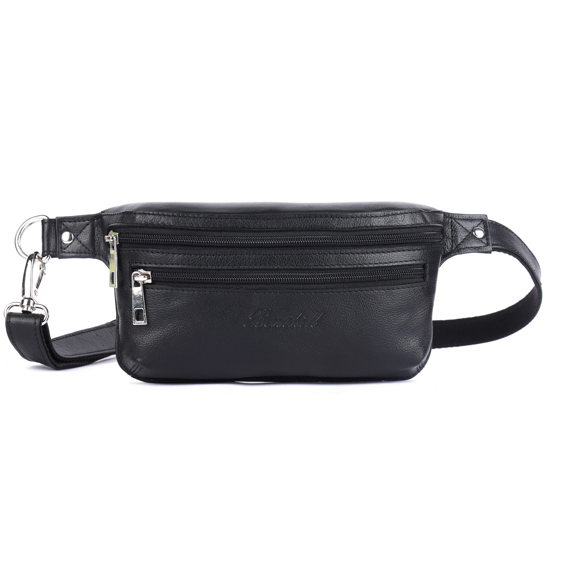Benthill Gürteltasche Echt Leder Bauchtasche Gürteltasche Hüfttasche Brusttasche, Reißverschlussfach