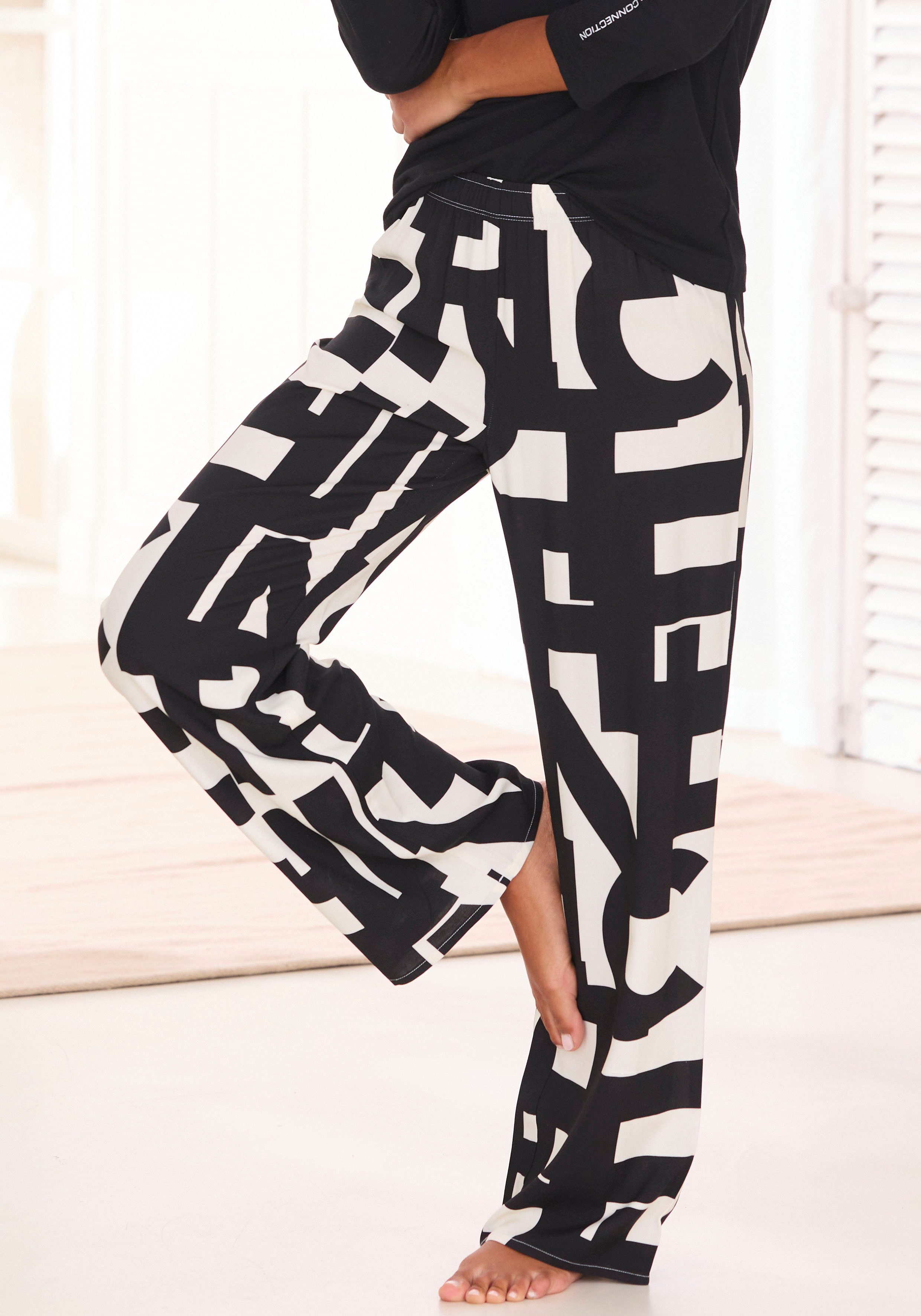 French Connection Pyjamahose Gewebte Hemdenqualität aus Viskose