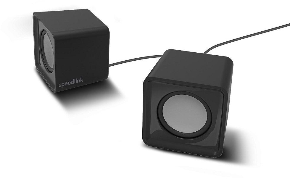 Speedlink TWOXO Stereo Speakers, schwarz - PC-Lautsprecher 2.0 (5 W, mit Klinkenstecker für Gaming und Musik)