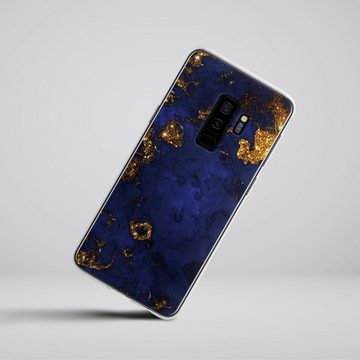 DeinDesign Handyhülle Marmor Gold Utart Blue and Golden Marble Look, Samsung Galaxy S9 Plus Silikon Hülle Bumper Case Handy Schutzhülle