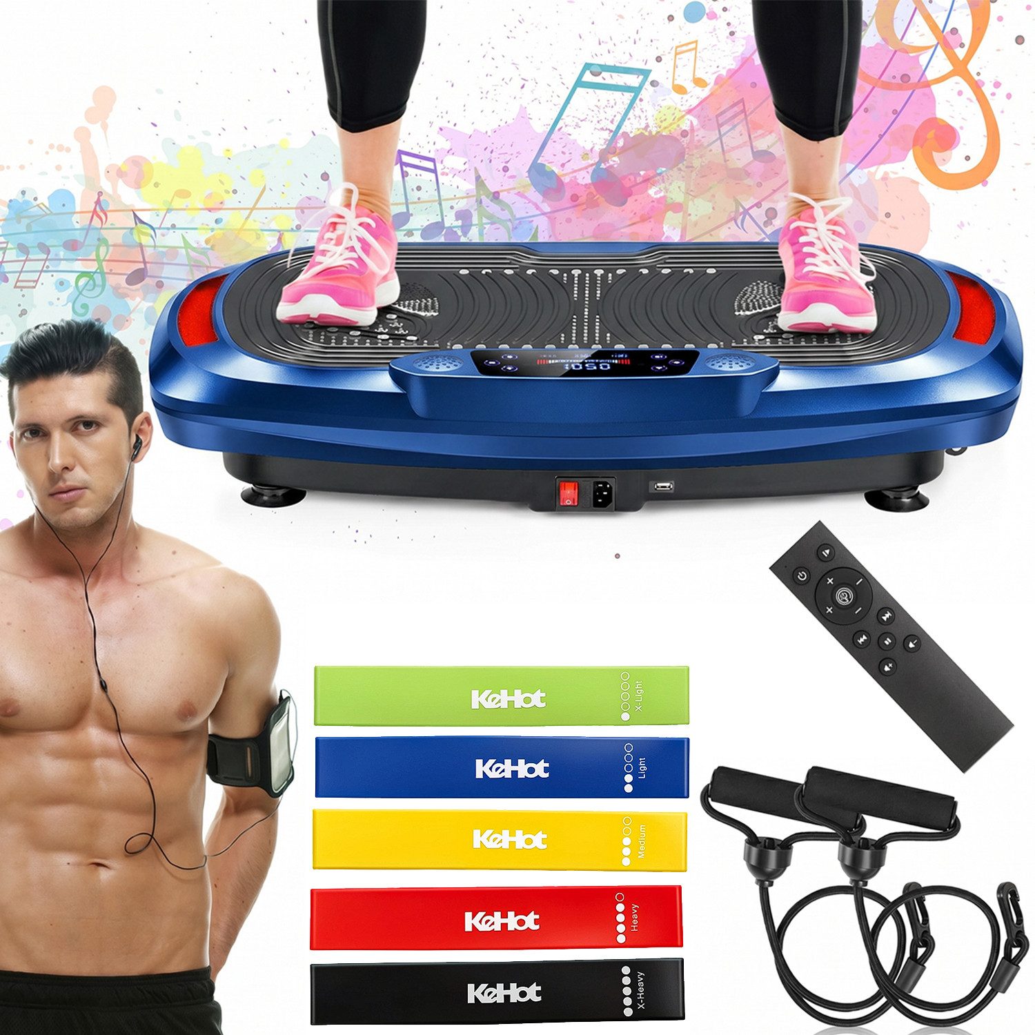 Vibrationsplatte 4D Vibrationsplatte mit 3 Motoren–Profi Ganzkörpertraining für zuhause