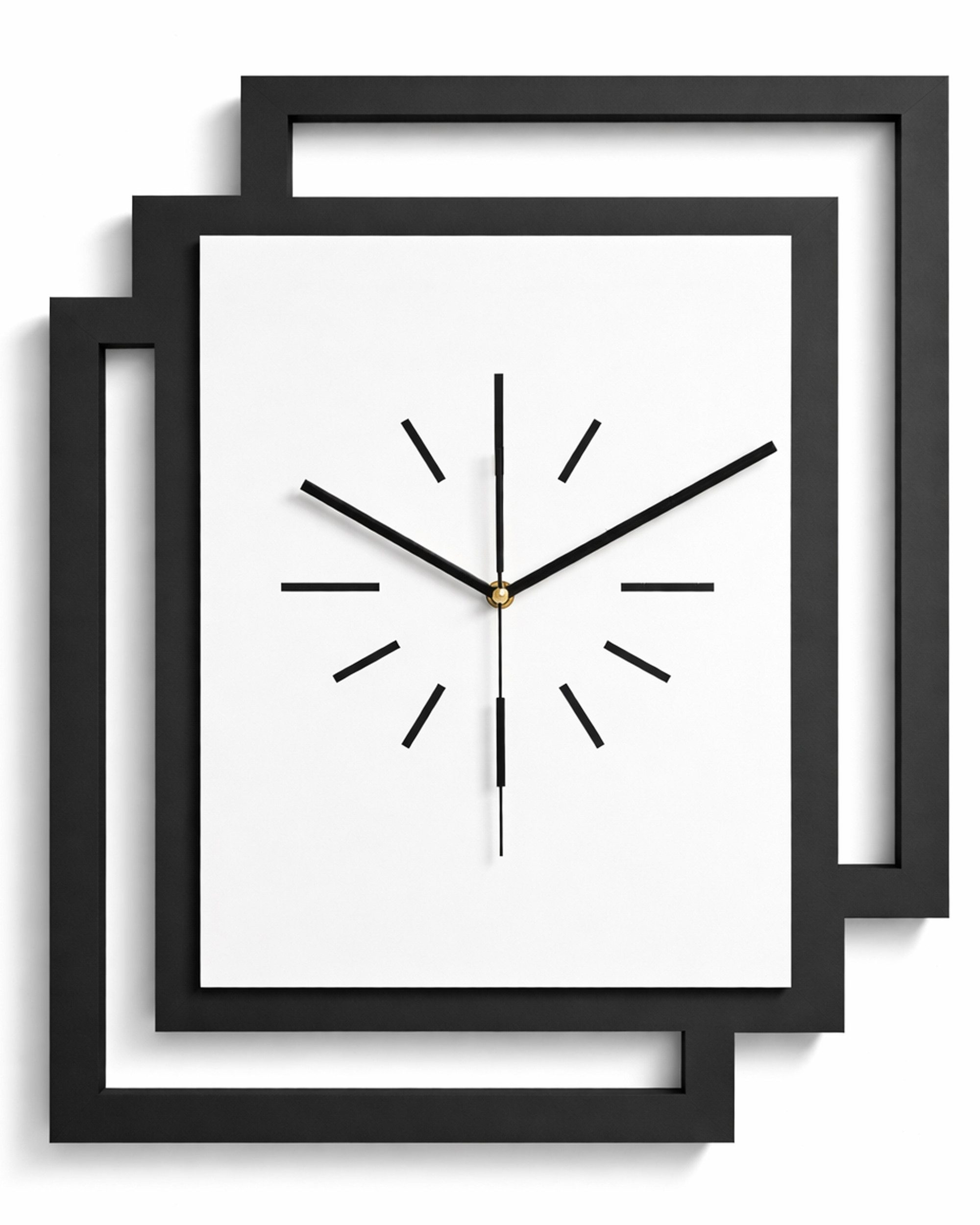 ORNAMENTI Wanduhr Große handgefertigte moderne aus Holz, Hingucker Wanddeko 45 x 55 cm (Rechteckig vertikal ohne Tickgeräusche für Wohnzimmer, ohne Ziffern)