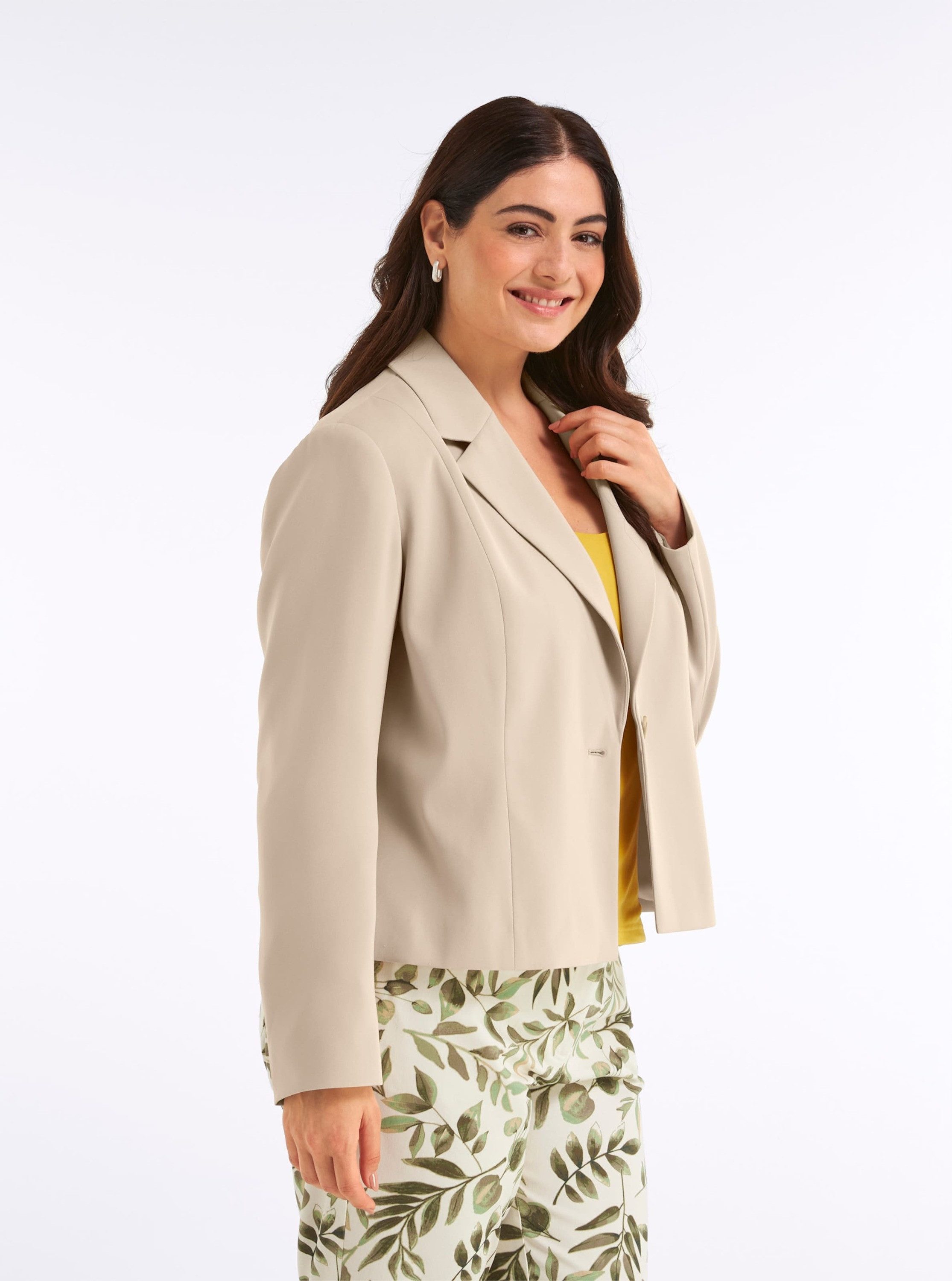 Sheego Blusenblazer Kurzblazer Langarm
