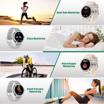 Soprii Smartwatch (1,3 Zoll, Android, iOS), Damen, IP68 Wasserdicht Zyklusmanagement Pulsuhr Blutdruckmessgerät