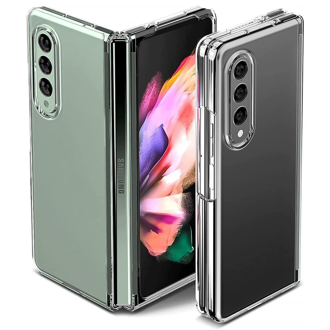CoolGadget Handyhülle Silikon Handy Hülle Slim für Samsung Galaxy Z FOLD 3 7,6 Zoll, dünne TPU Schutzhülle Case in transparent / durchsichtig