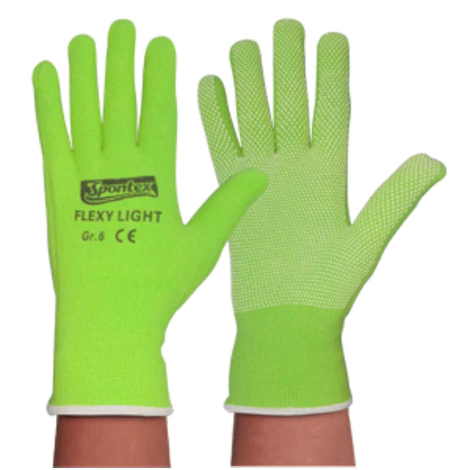 (Spar-Set) Mechaniker-Handschuhe 6x, Flexy Damenhandschuh, SPONTEX Spontex Light Gartenarbeit Gartenhandschuhe