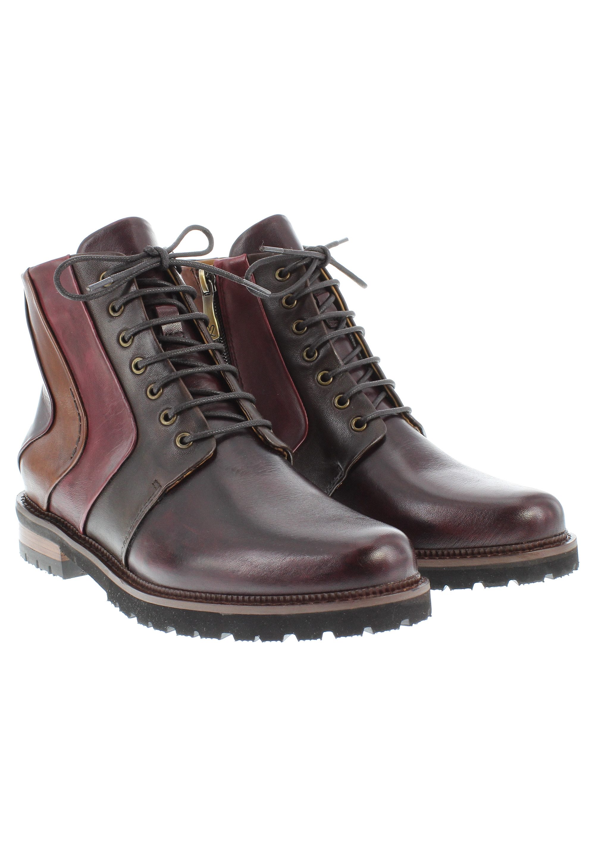 Everybody NALY - lässige Patchwork Stiefelette Schnürstiefelette
