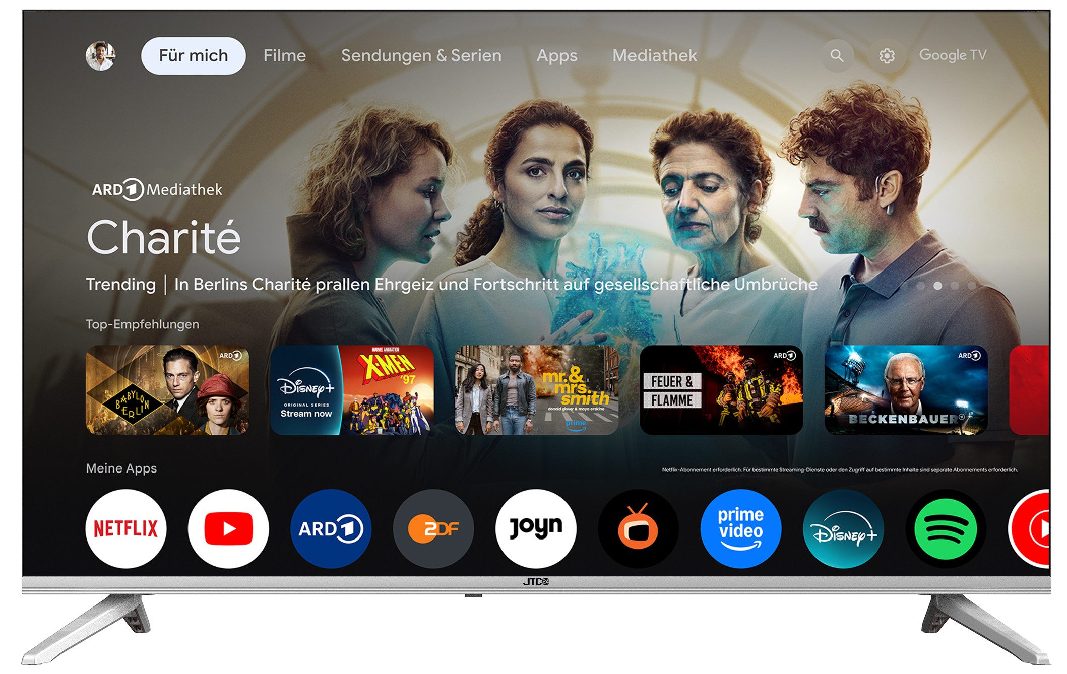 JTC-24 JTCSQ32H39330G QLED-Fernseher (80 cm/32 Zoll, HD ready, Google TV, 32 Zoll, QLED, Android TV, Sprachsteuerung, Triple Tuner, Bluetooth)