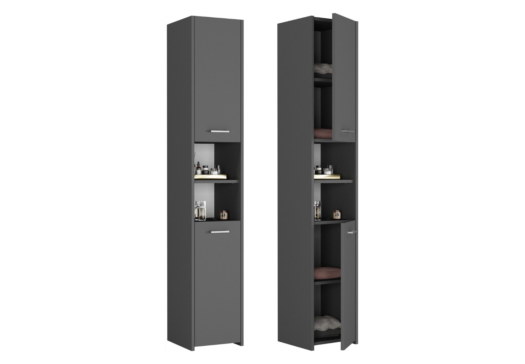 Badmöbel-Set Badschrank, Badregal mit Türen 30 cm Breite