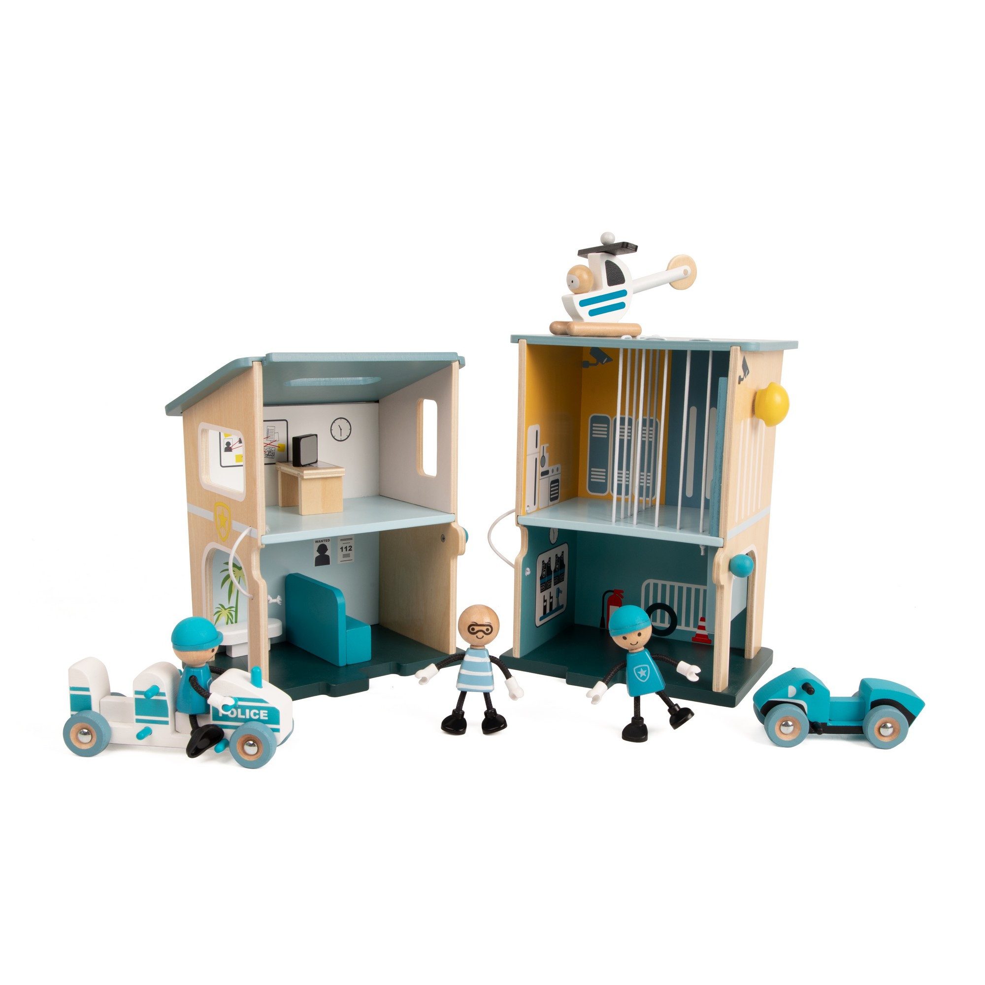 Classic World Spielzeug-Polizei Classic World - Polizeiwache - 25,8x18x23,2cm - ab 3 Jahre, (11-tlg)