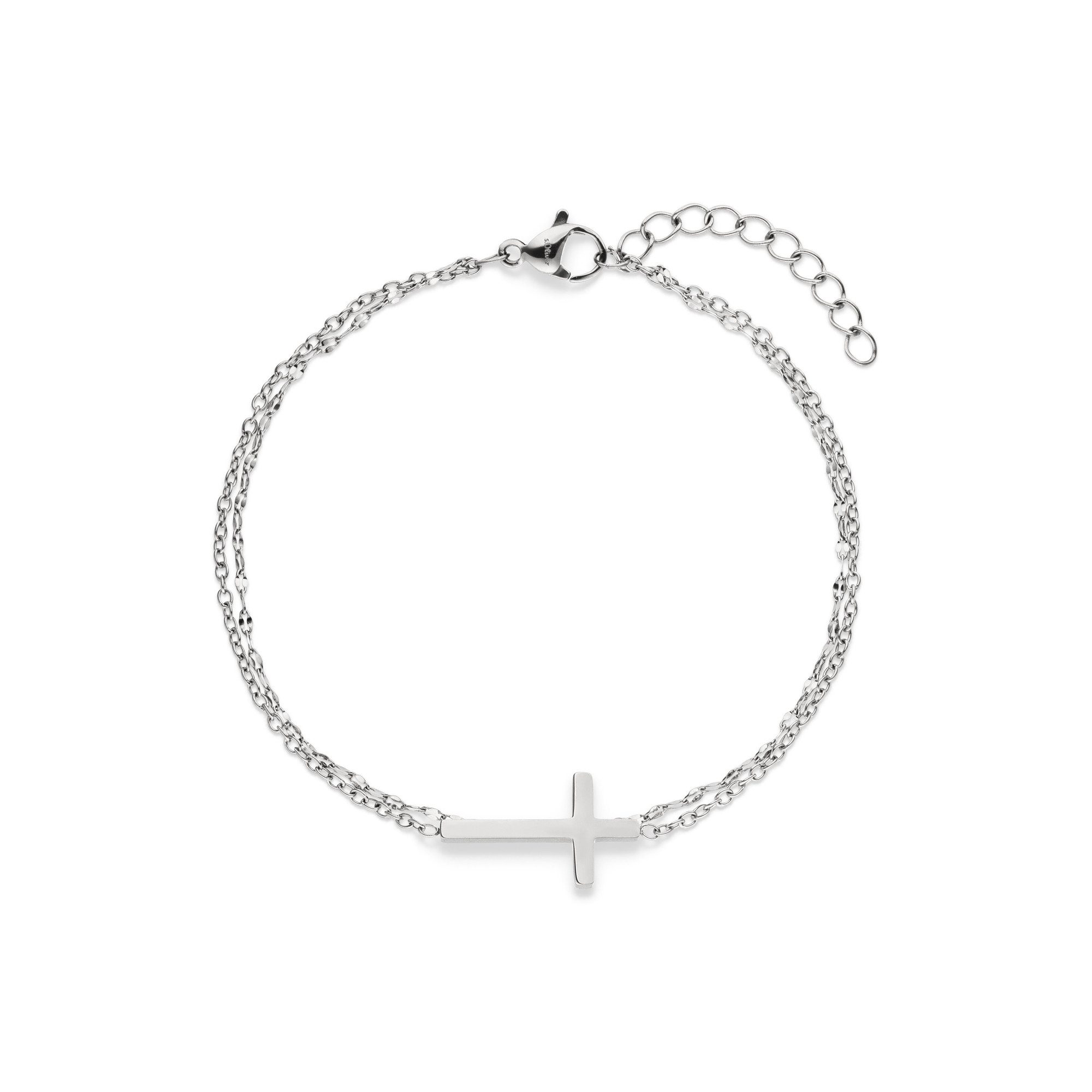 s.Oliver Armband Modern Cross, Kreuz-Optik