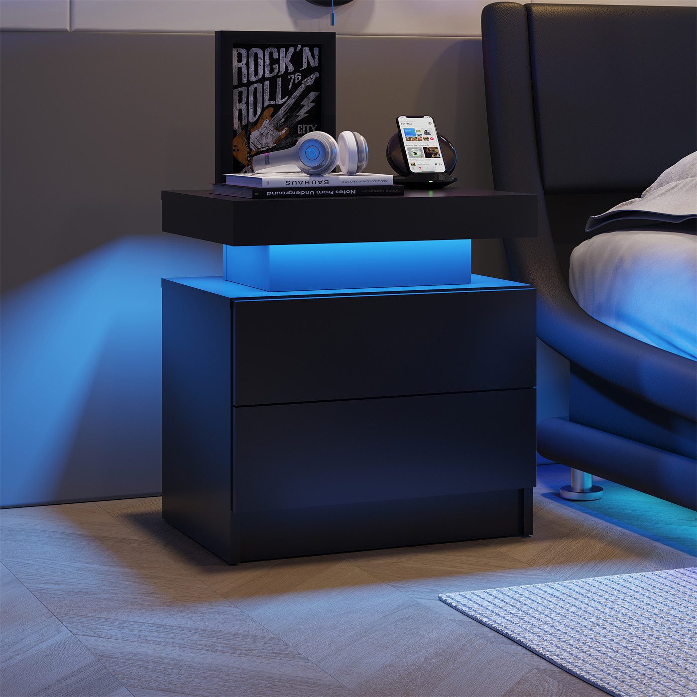 autolock Nachttisch Nachttisch LED Beistelltisch Schrank günstig online kaufen