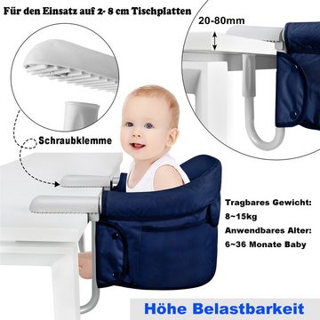 AUFUN Tischsitz Faltbar Babysitz Booster Sitz Baby Sitzerhöhung Hochstuhl, Tragbares Und Füllbares