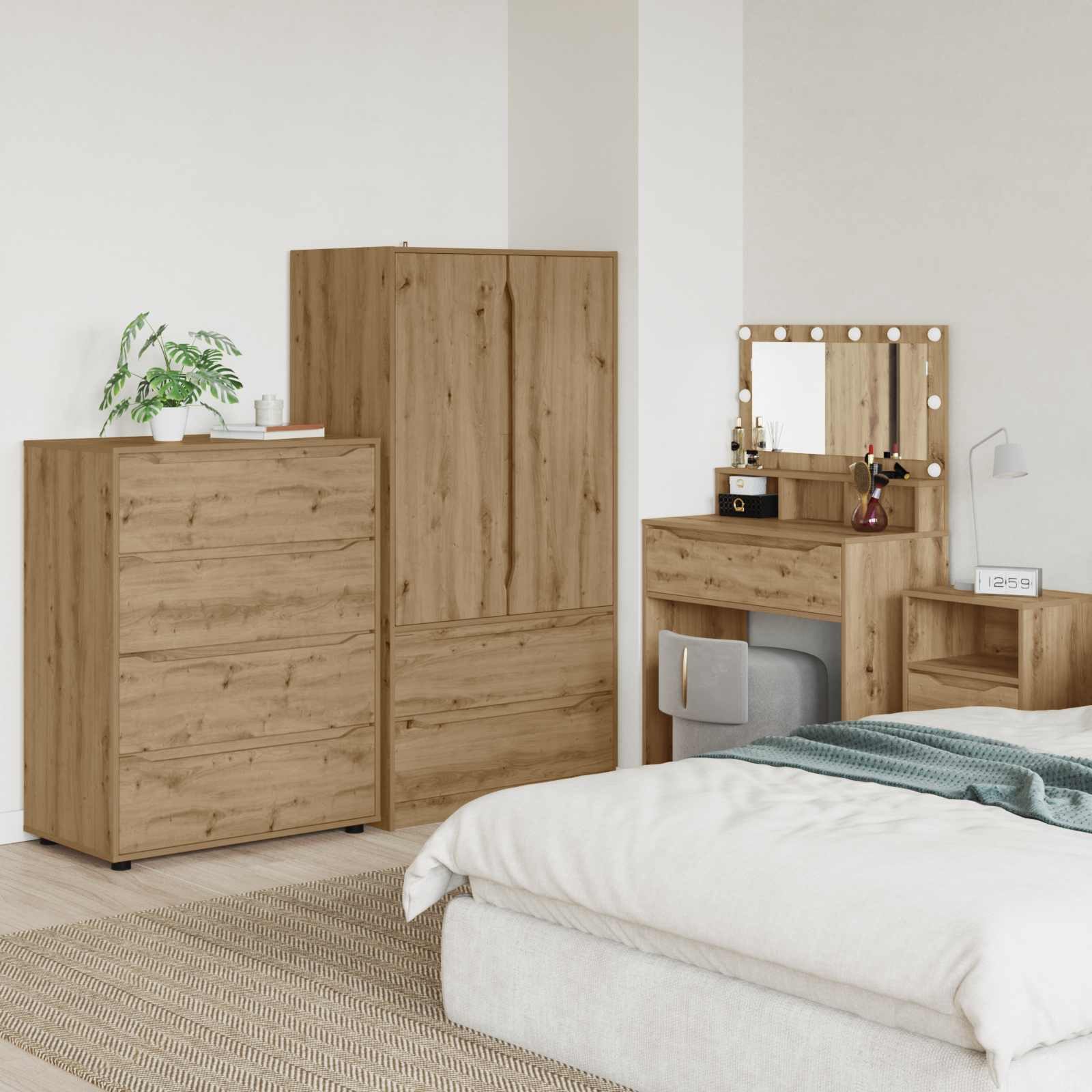 vidaXL Schranksystem Stauraumschränke 80 x 48 x 105 cm Holzwerkstoff Artisan-Eiche (1-St)