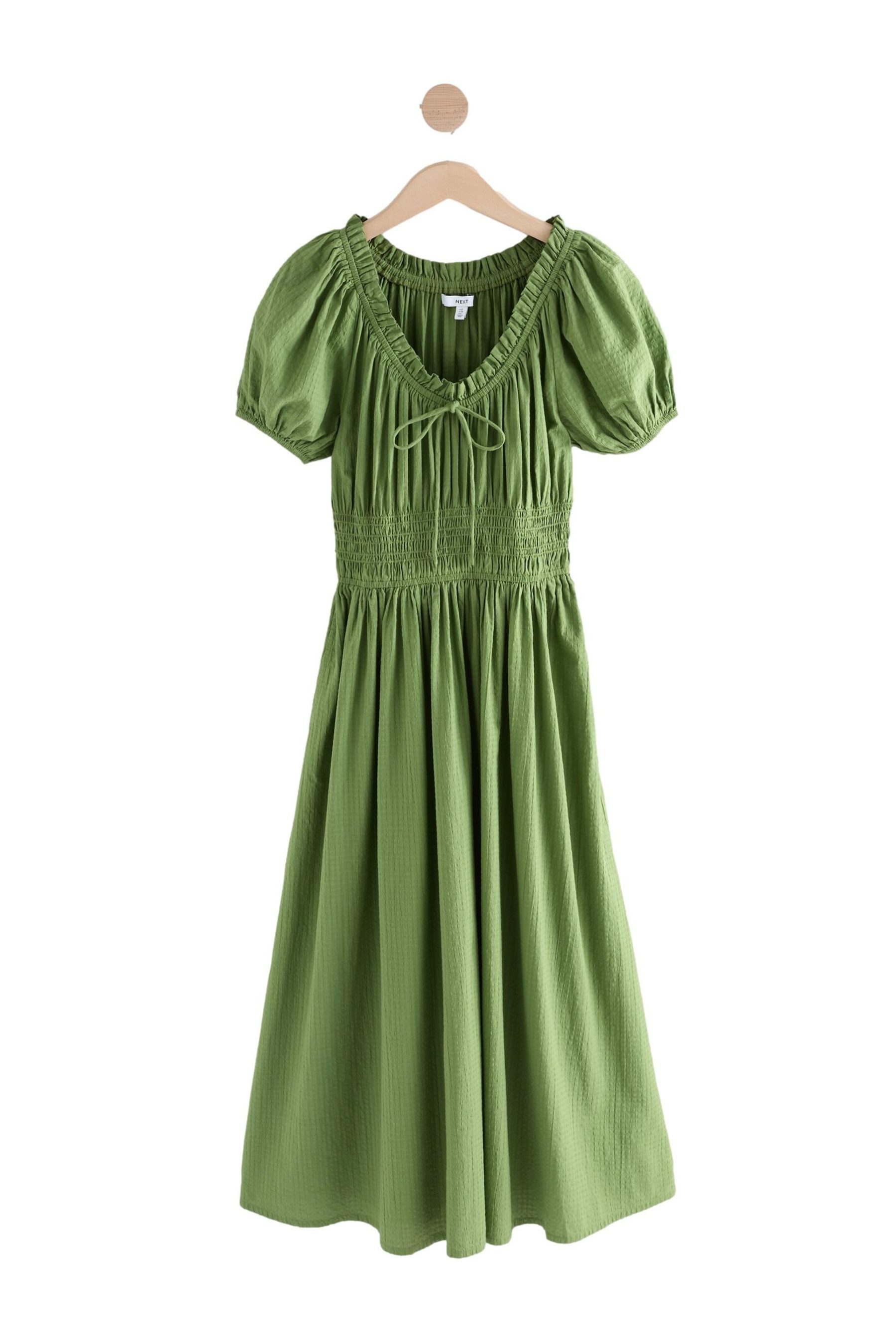 Next Midikleid Sommerliches Seersucker-Midikleid mit Puffärmeln (1-tlg) günstig online kaufen