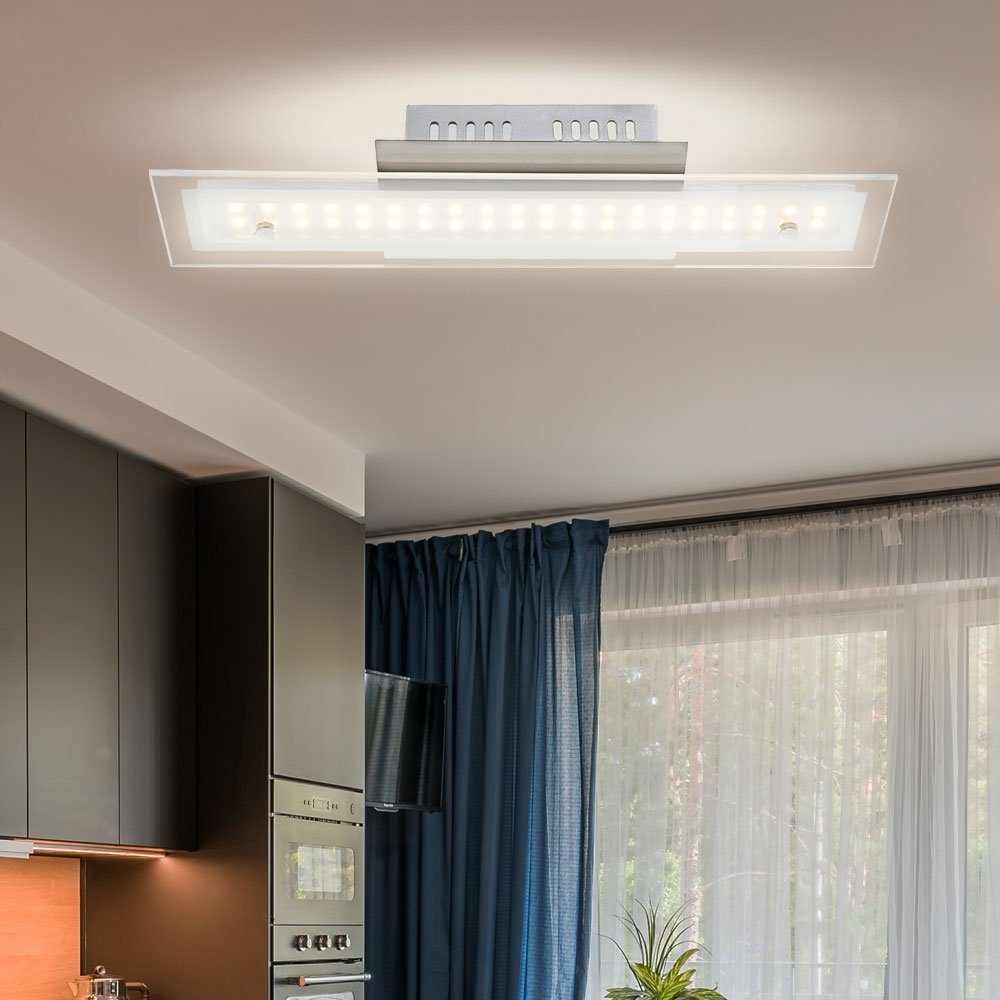 Glas LED-Leuchtmittel Wohnzimmerleuchte Modern Decke fest Warmweiß, LED Deckenleuchte, etc-shop verbaut, LED Deckenleuchte