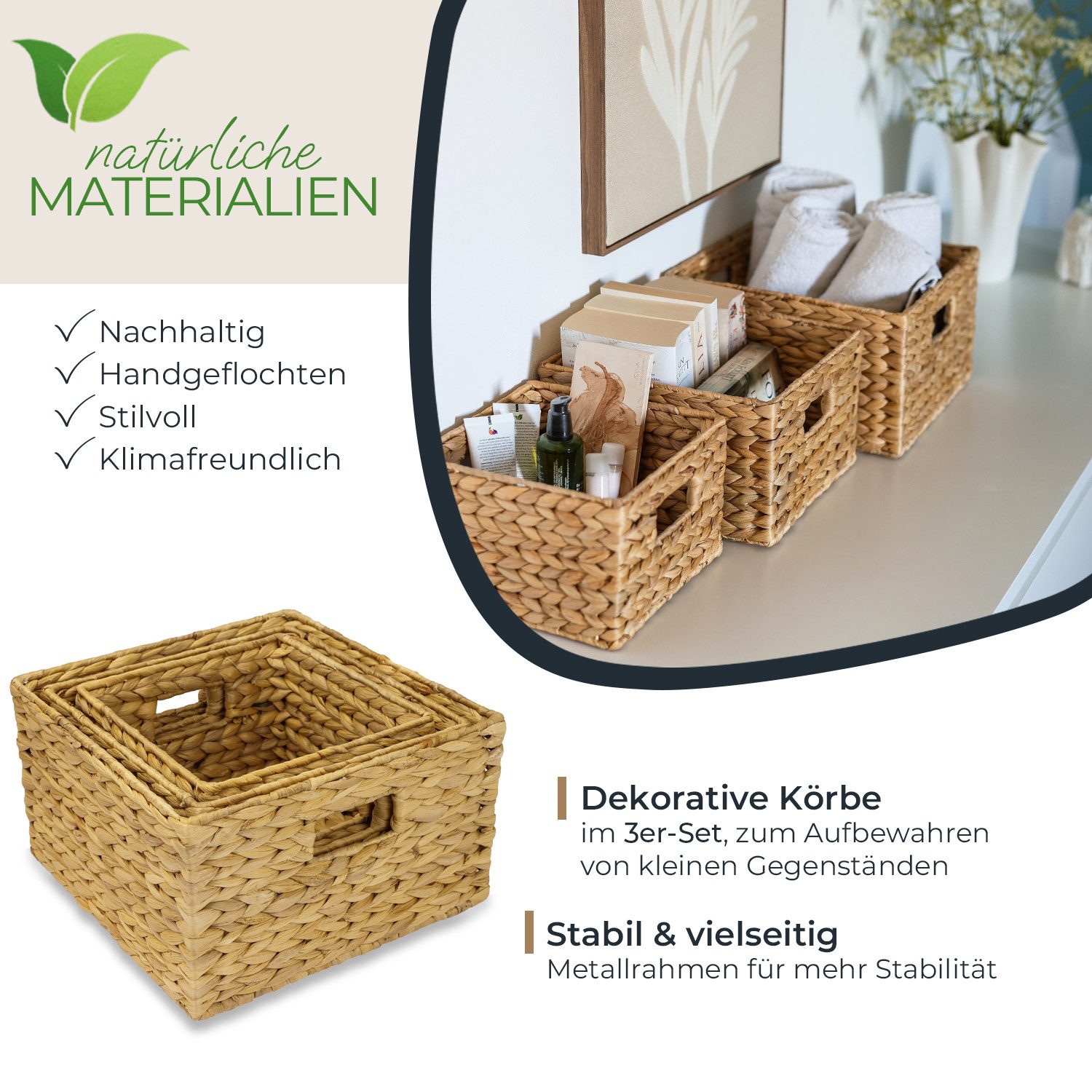 HMF Aufbewahrungskorb Aufbewahrungskorb, Korb geflochten aus günstig online kaufen