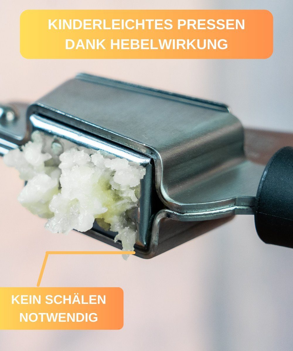 Thiru Knoblauchpresse Ideal für Ingwer, Zwiebeln & Kapern - Kein Schälen notwendig – Bild 3 von 5
