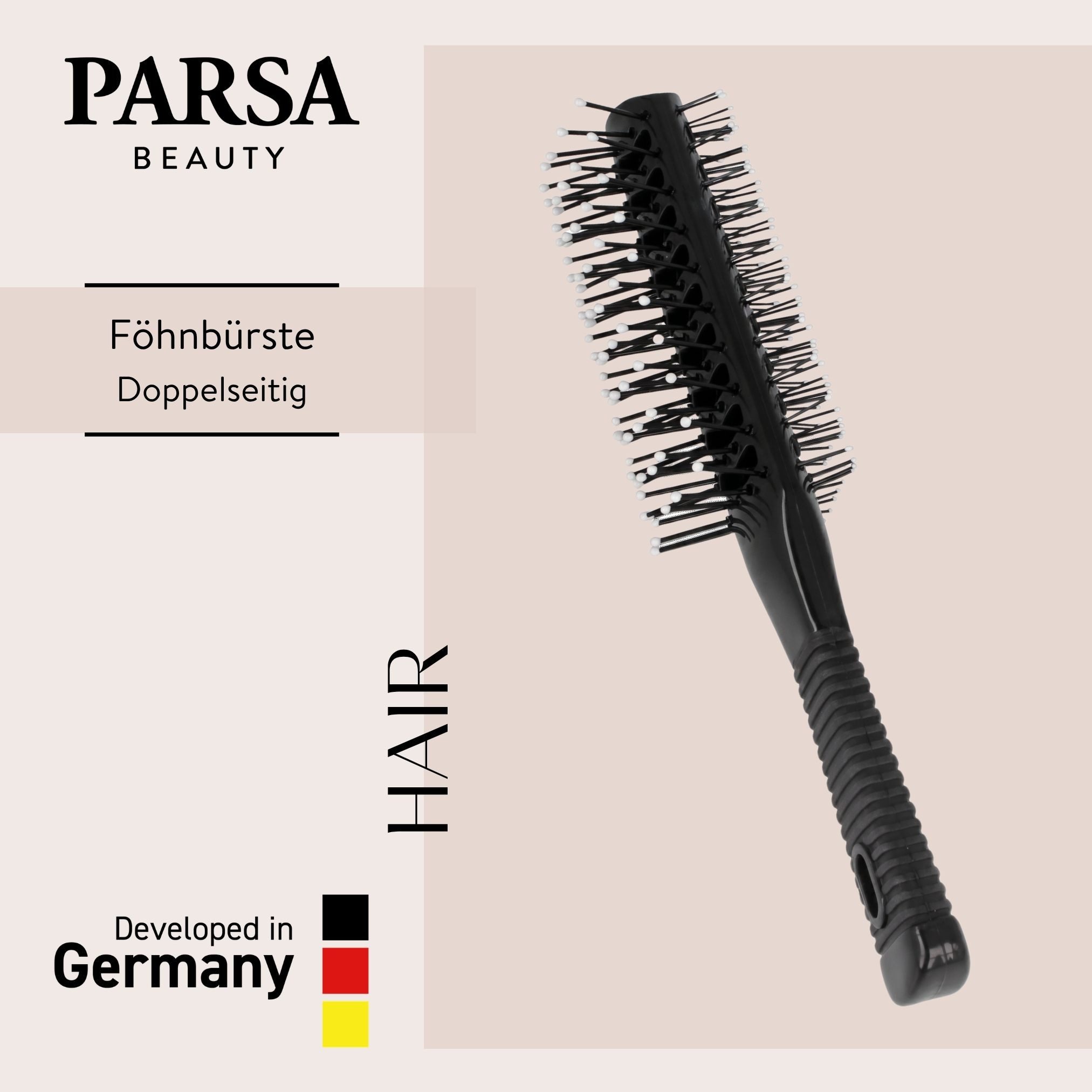 PARSA Beauty Haarbürste Essential Haarbürste Luftschlitz, Doppelseitig für maximales Volumen