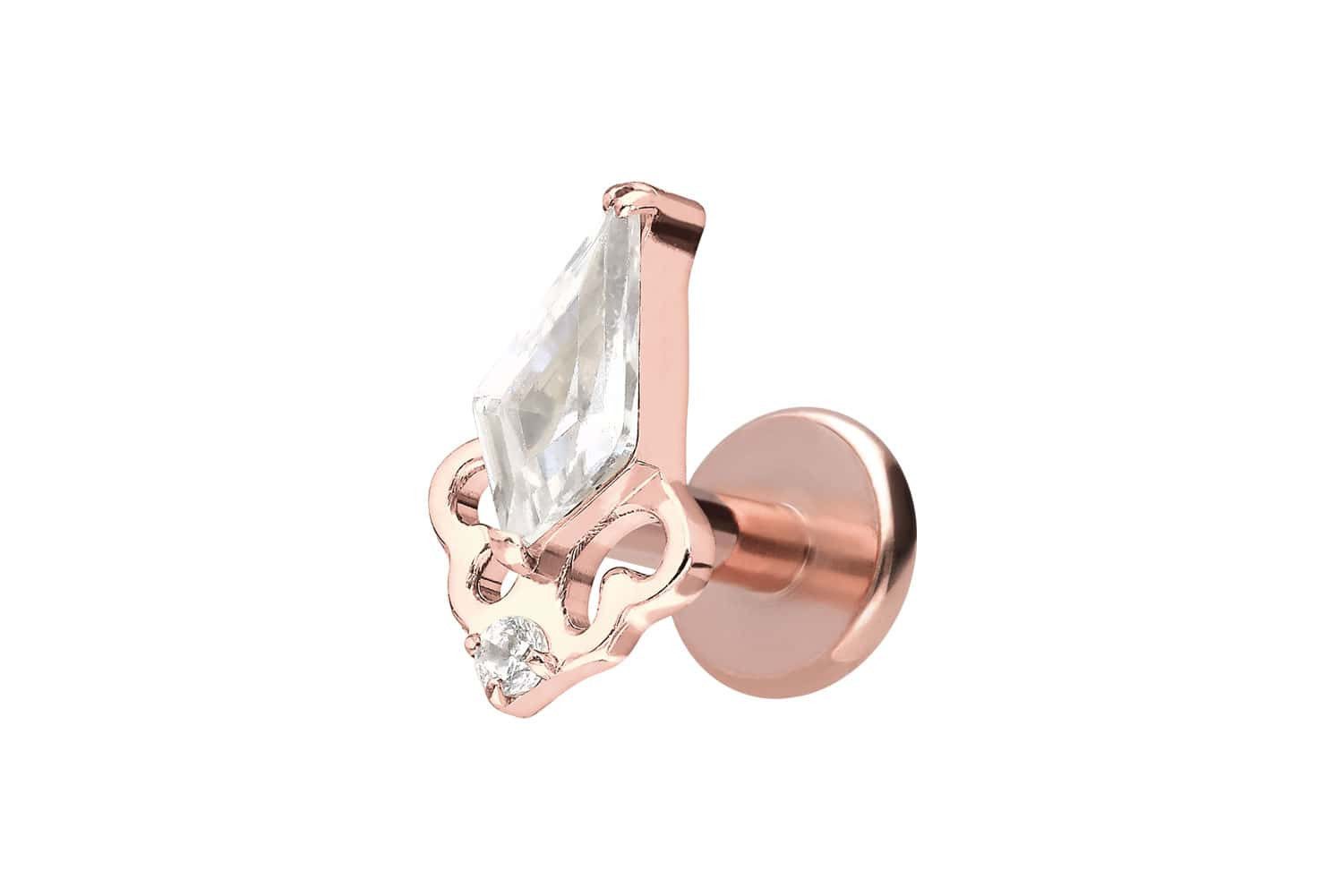 PIERCINGLINE Piercing-Set Titan Labret mit Innengewinde KRISTALLSCHILD (Labrets, 1-tlg)