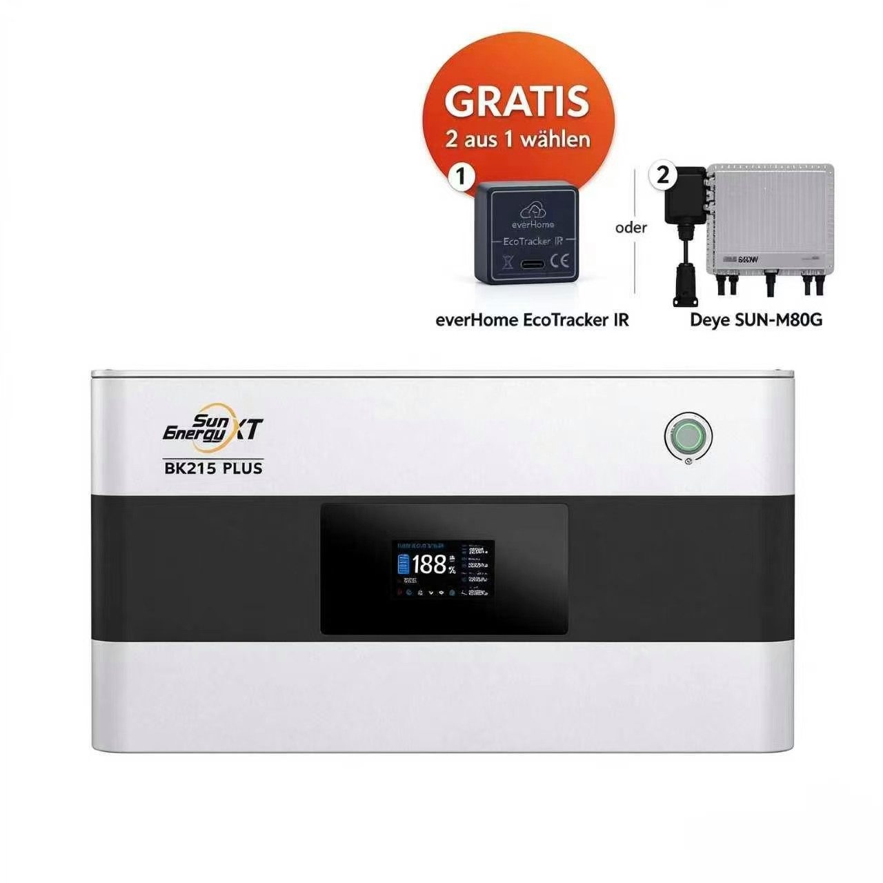 SunEnergy XT SunEnergyXT BK215 Plus Kopfspeicher für Balkonkraftwerke Solar Powerbank